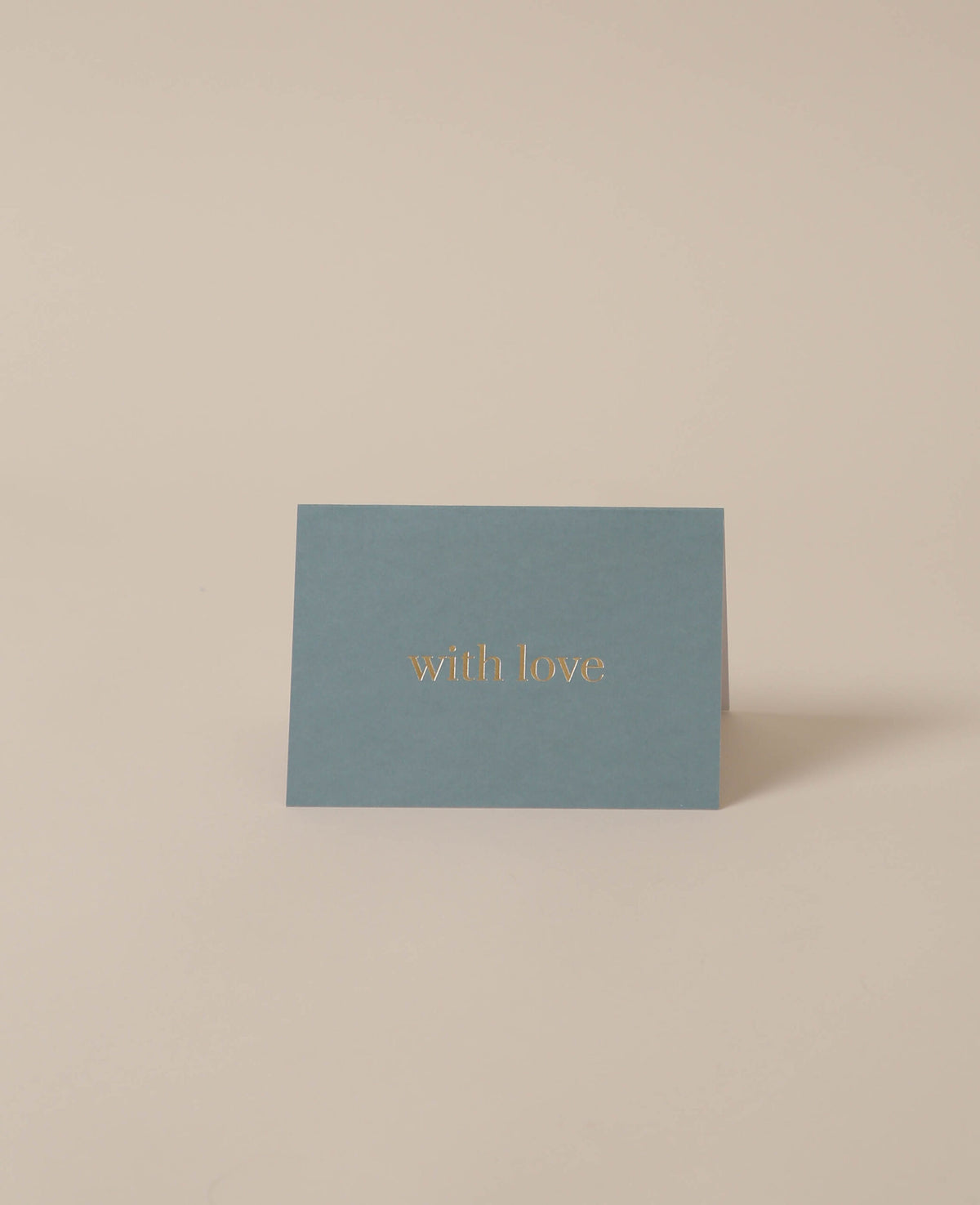 Turquoise folding card, with love