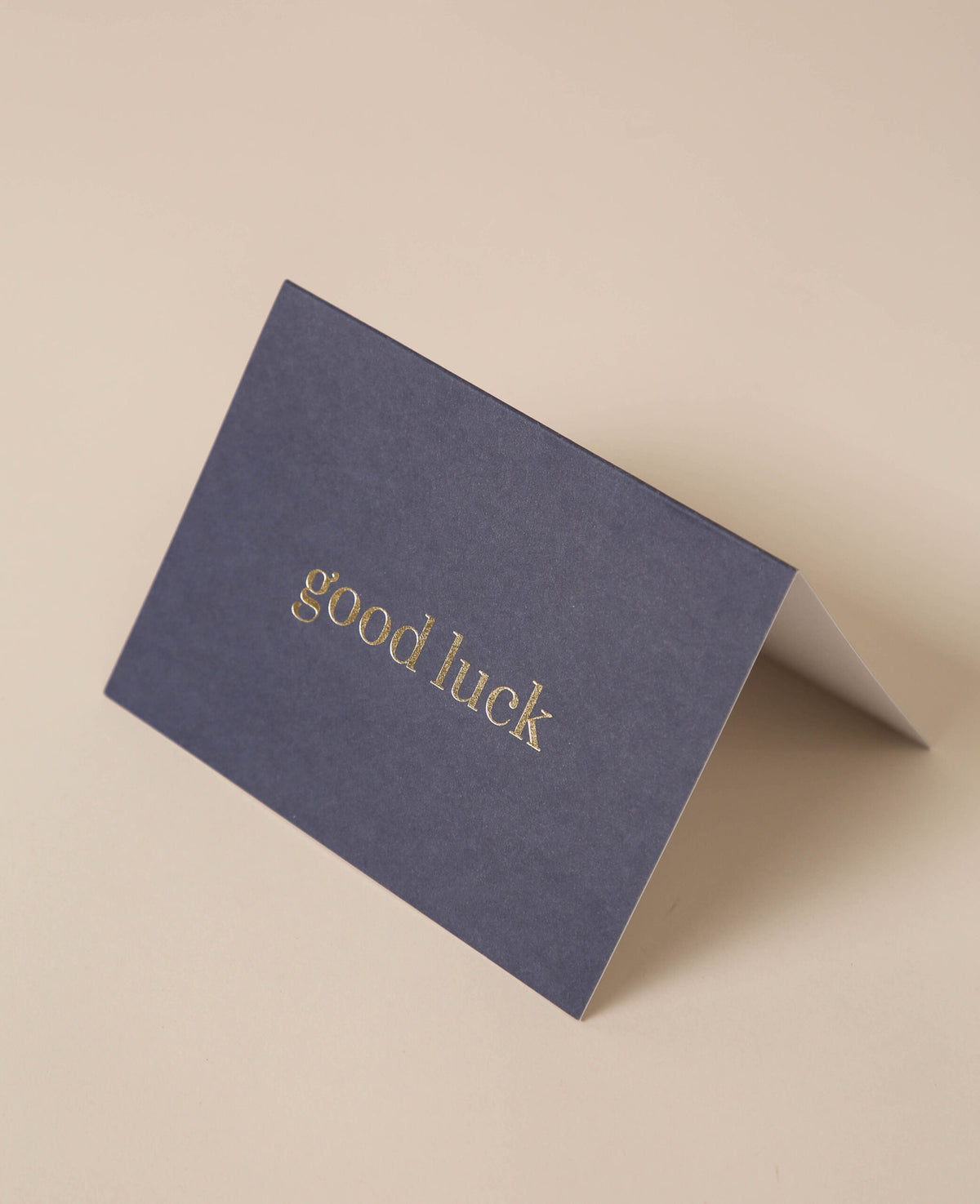 Dunkelblaue Klappkarte "good luck", zum aufstellen