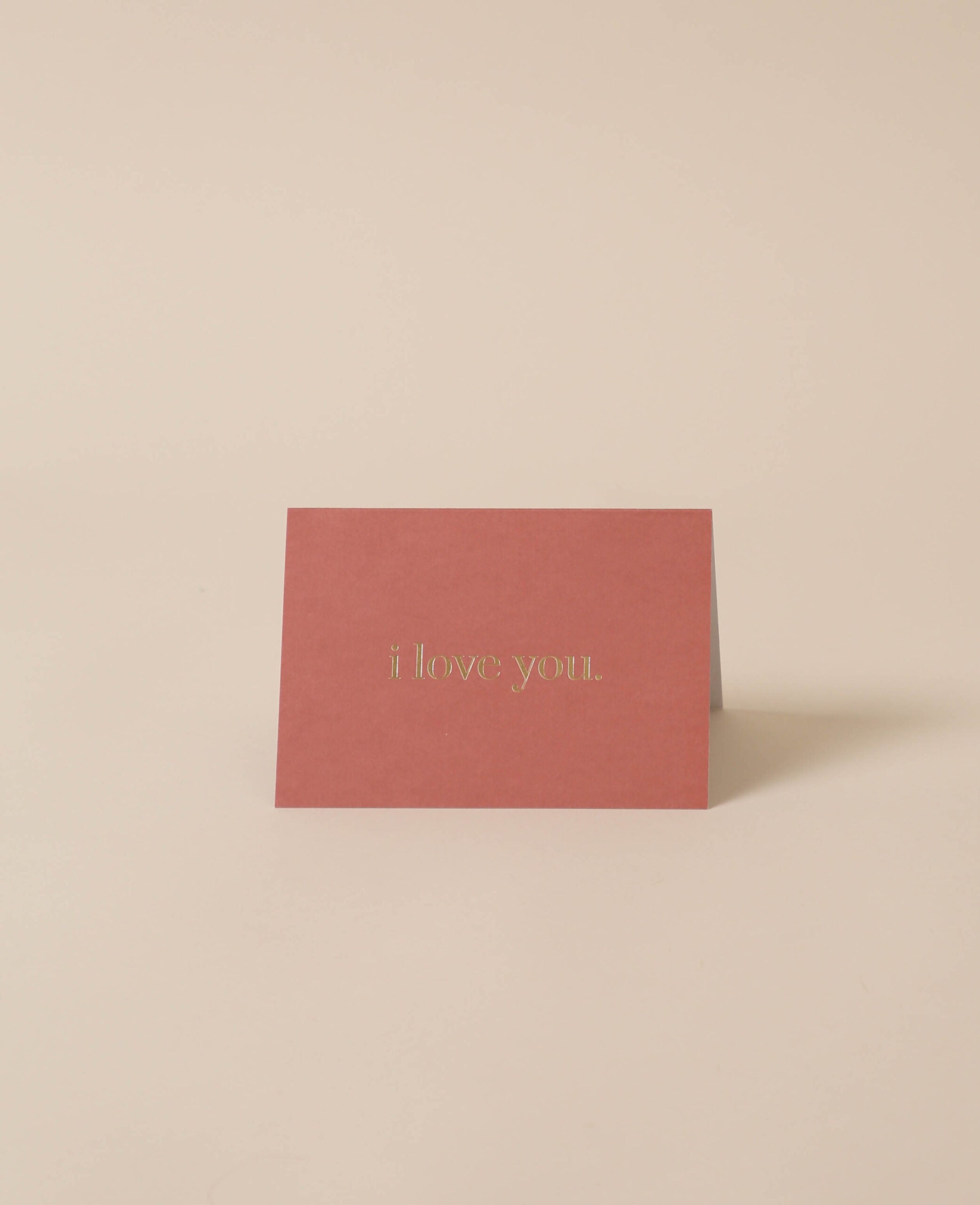 Rusty red folding card, I love you.