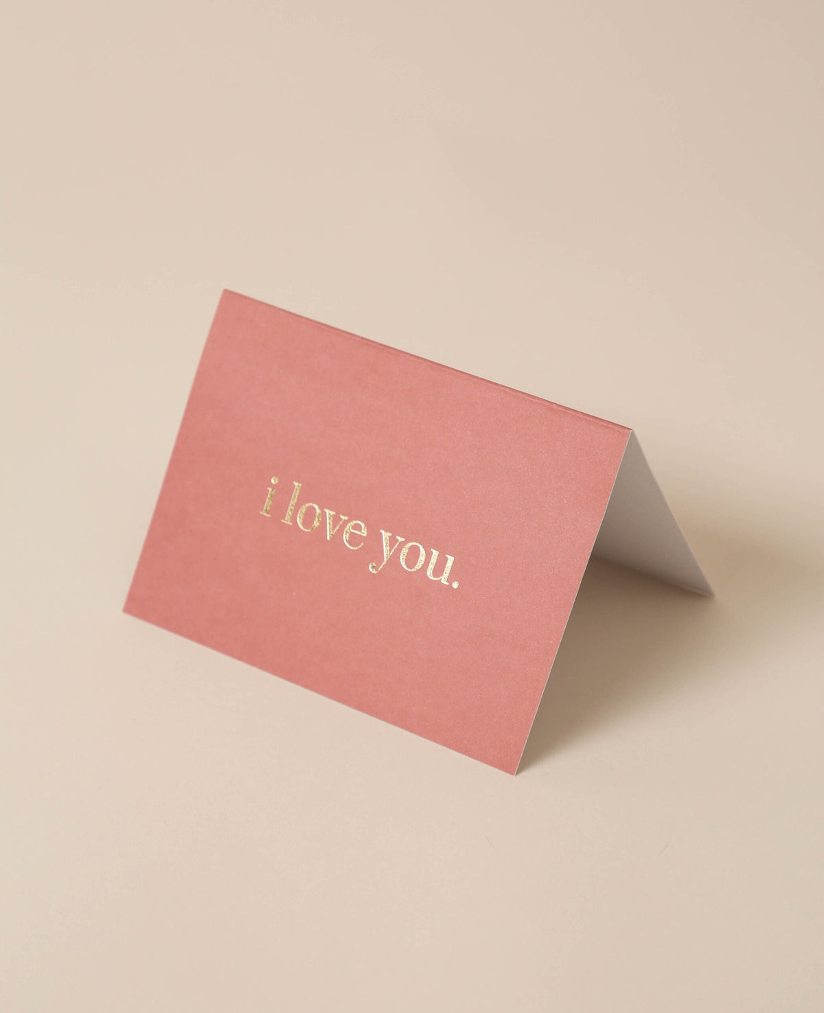 Rusty red folding card, I love you.