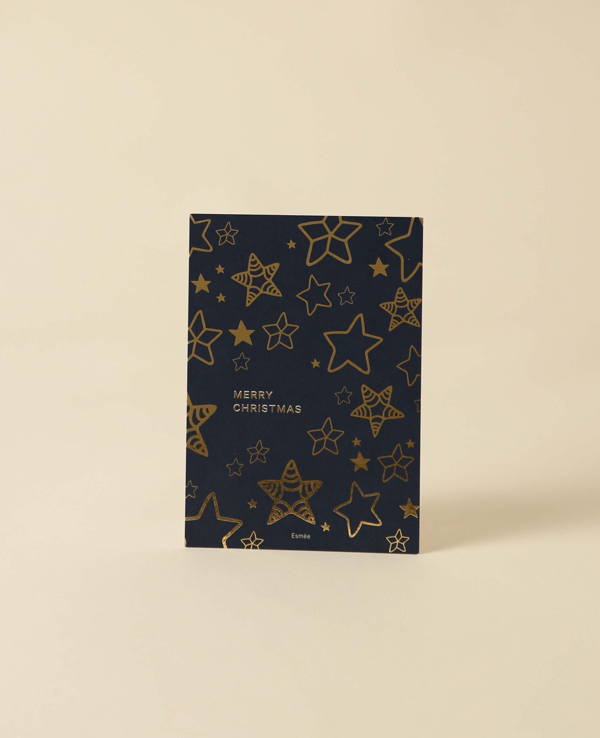 Weihnachtskarte im A6 Format, Golden Stars mit goldenem Folienprint