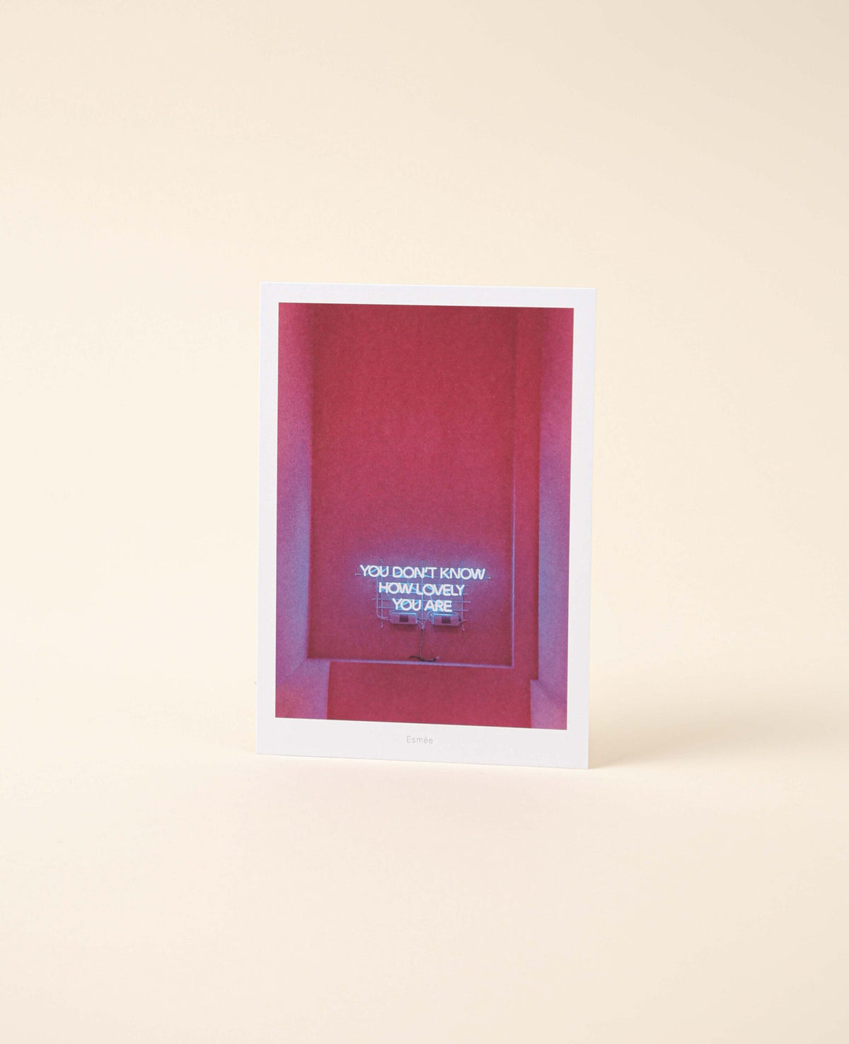 Grusskarte / Postkarte Hochformat, 10.5 x 14.8 cm, "lovely", weisse Karte mit farbigem Foto Print