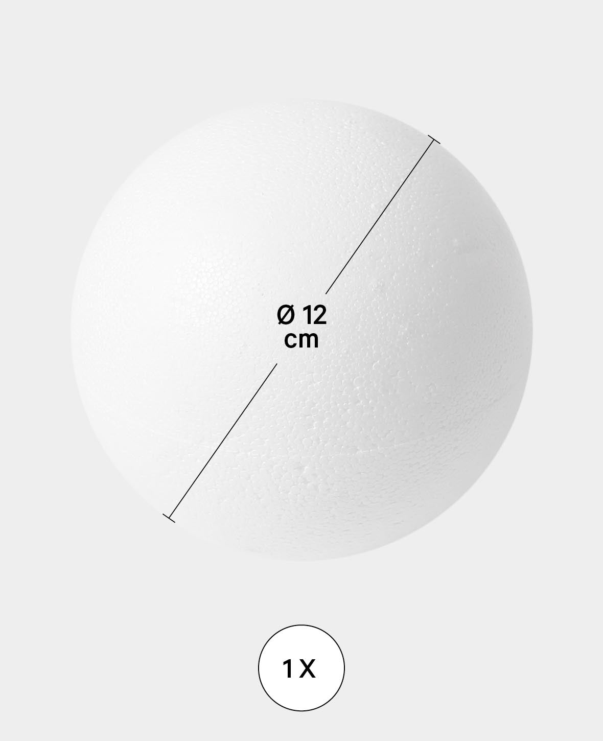 Styroporkugel, Styroporball für Bastel- und Dekoarbeiten, Weiss, ø 12 cm