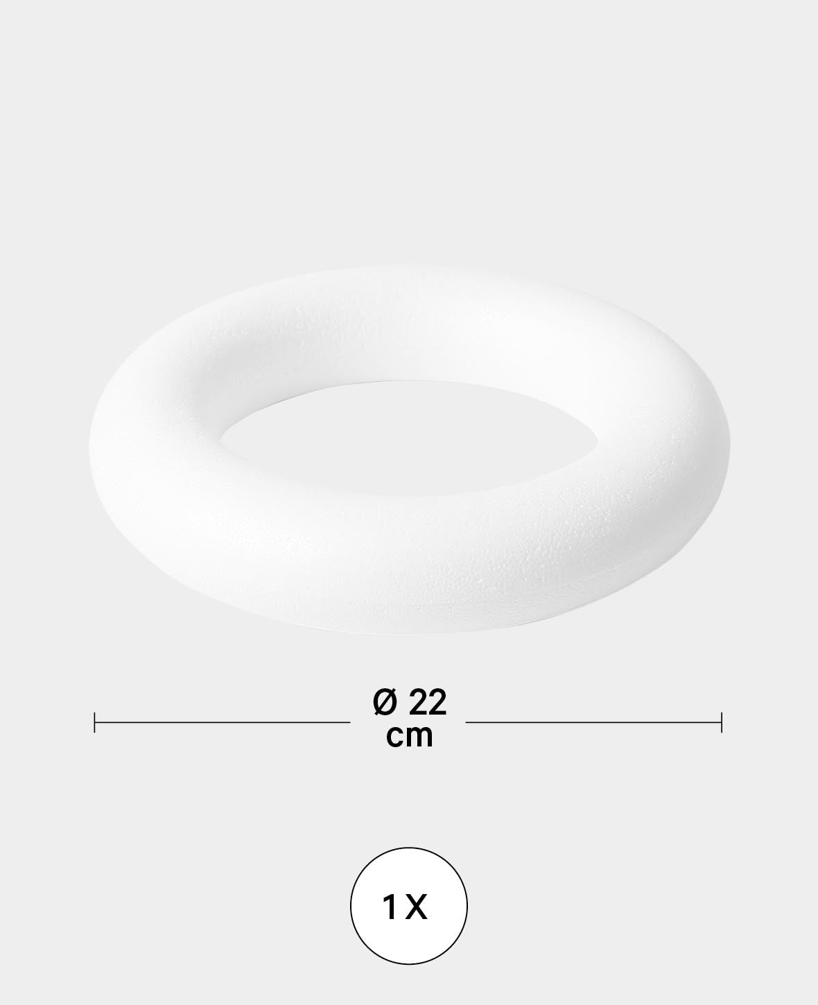 Styroporring, Weiss, ø 22 cm