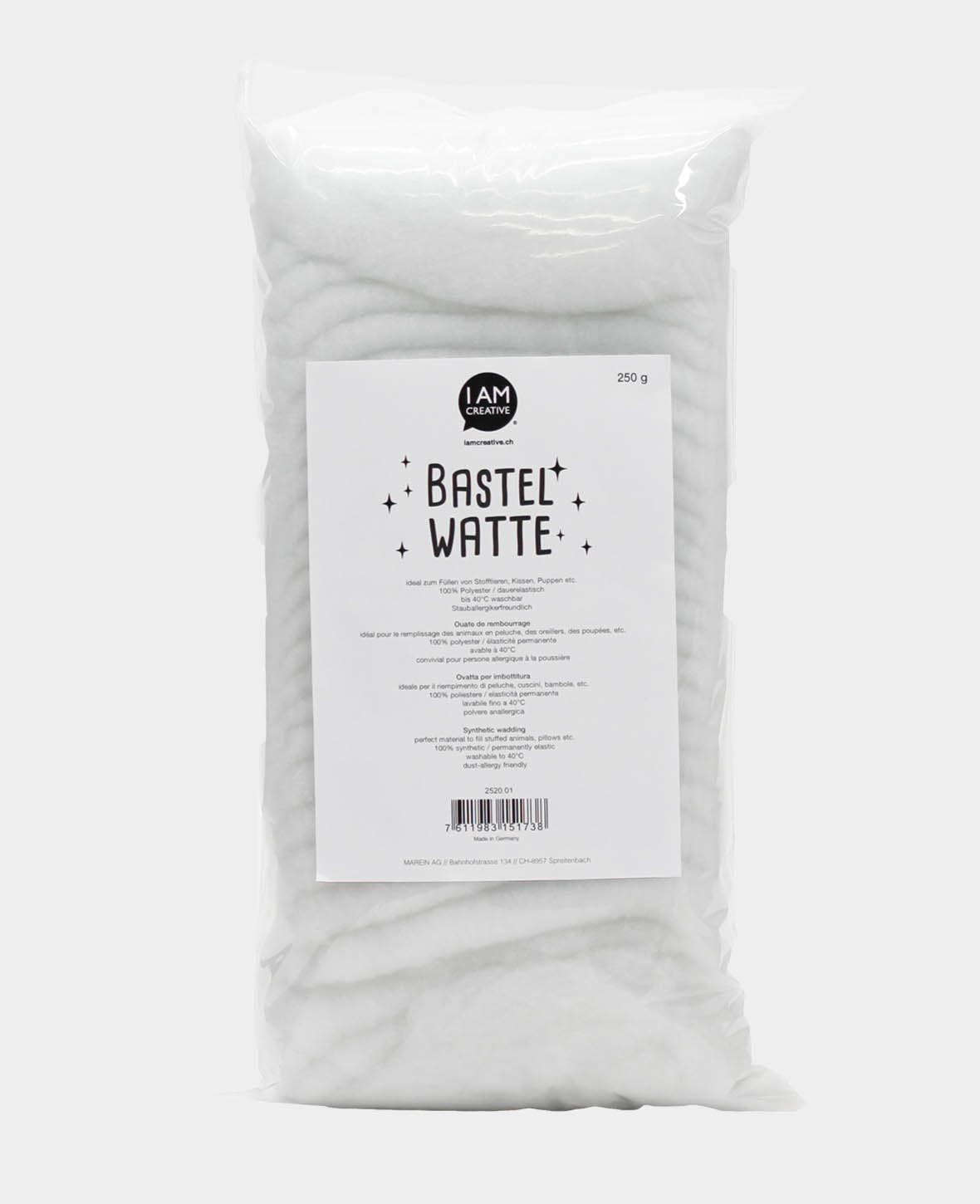 Bastelwatte Weiss, 250 g
