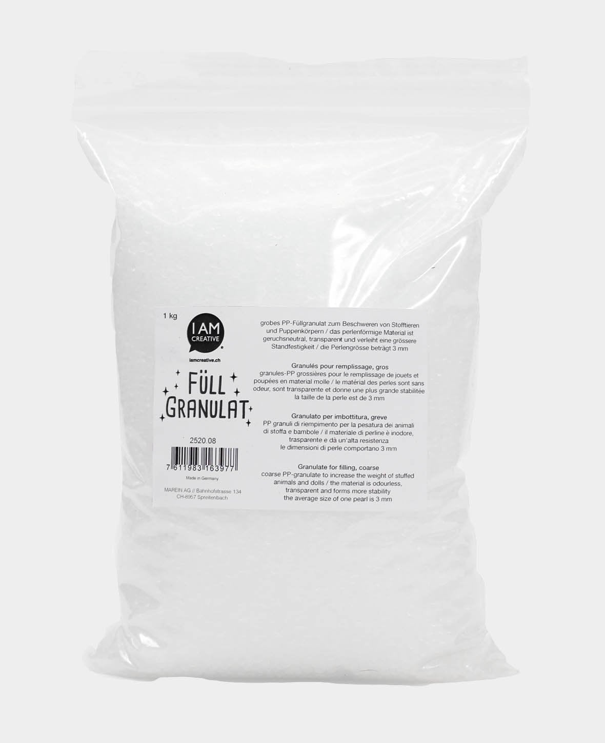 Füllgranulat, transparent, Perlengrösse 3 mm, 1 Kg