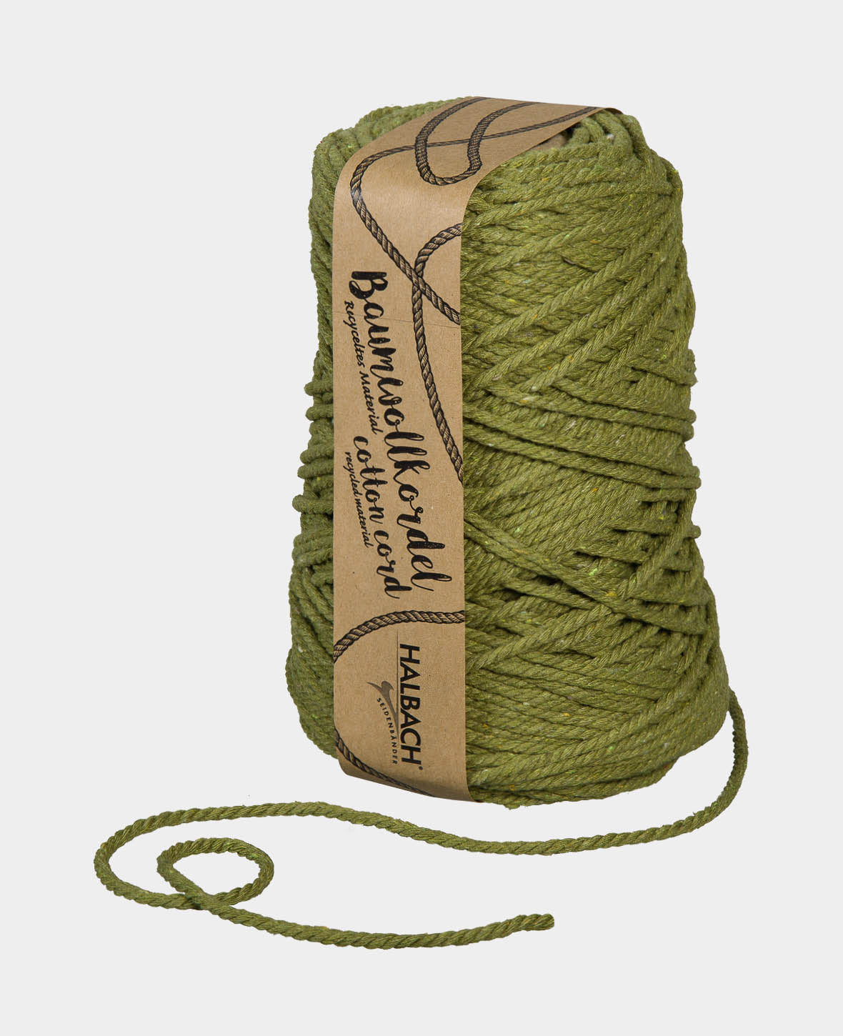 Baumwollkordel ø 5 mm / ca. 80 m, olivgrün