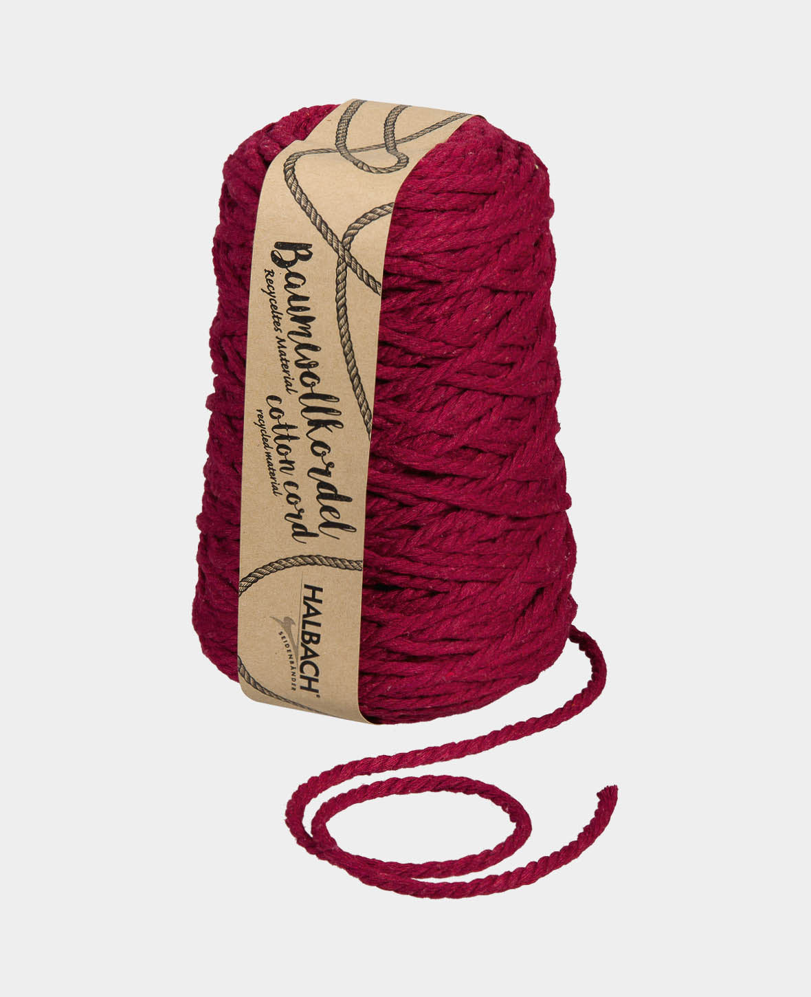 Cotton cord ø 5 mm / approx. 80 m, wine red