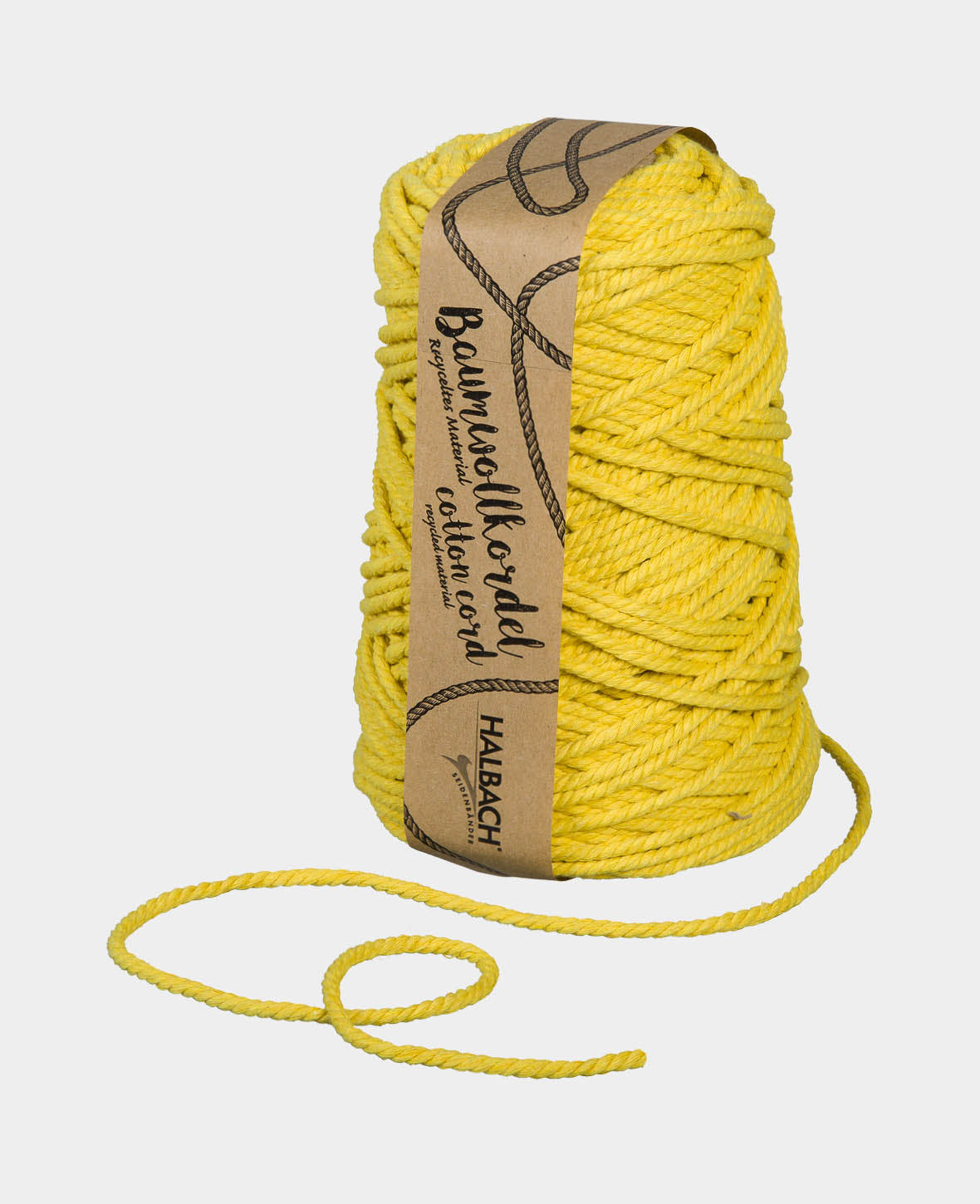Baumwollkordel ø 5 mm / ca. 80 m, gelb