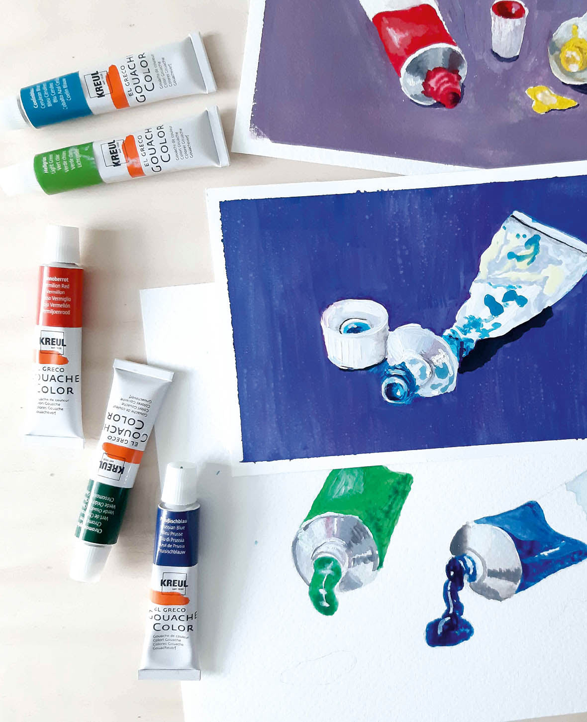 KREUL el Greco Gouache Set 12 tubes de 12 ml