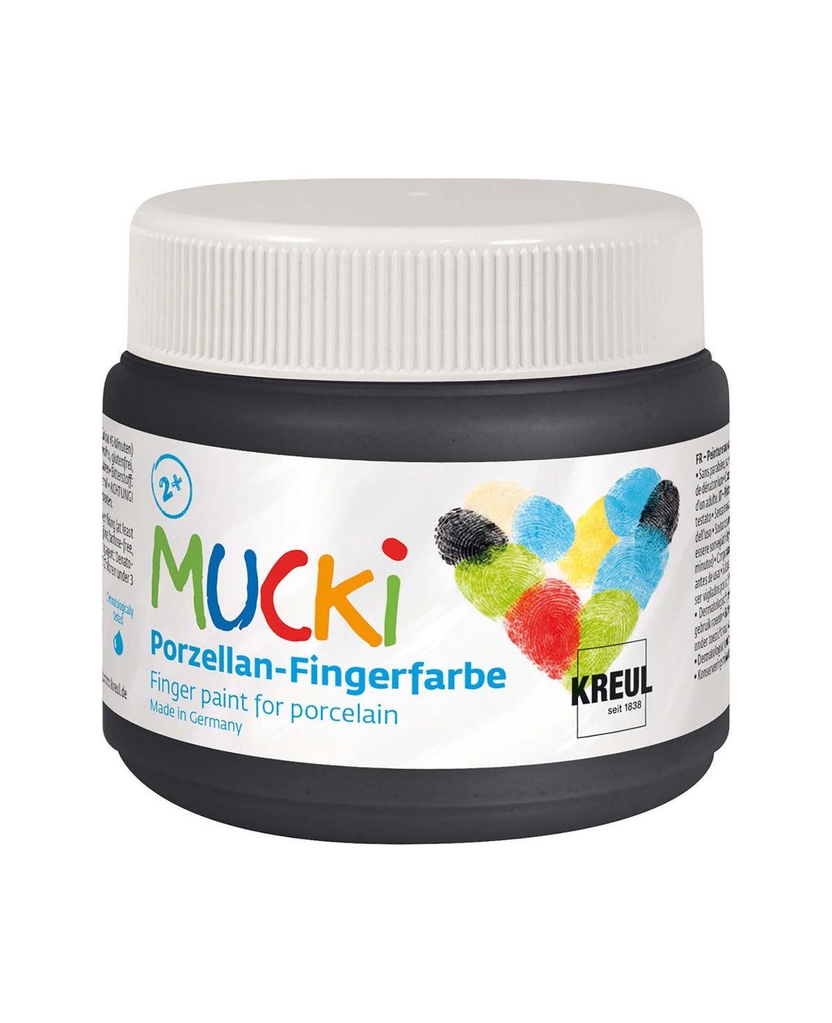 MUCKI Porzellan-Fingerfarbe, Nachtschwarz, 150 ml