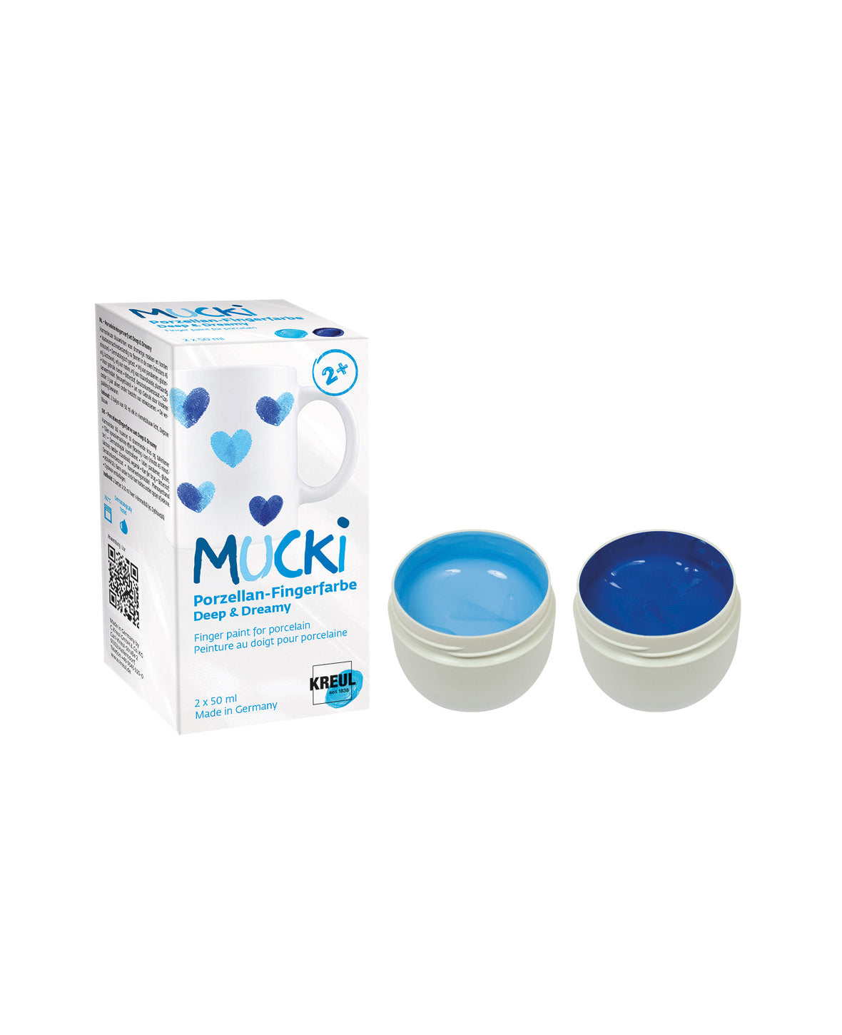 2er Set MUCKI Porzellan-Fingerfarbe, Deep & Dreamy, 2 x 50 ml