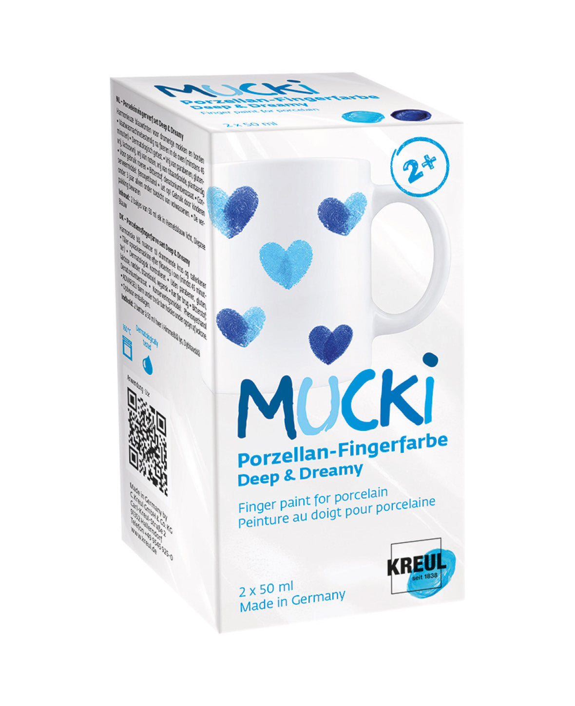 2er Set MUCKI Porzellan-Fingerfarbe, Deep & Dreamy, 2 x 50 ml