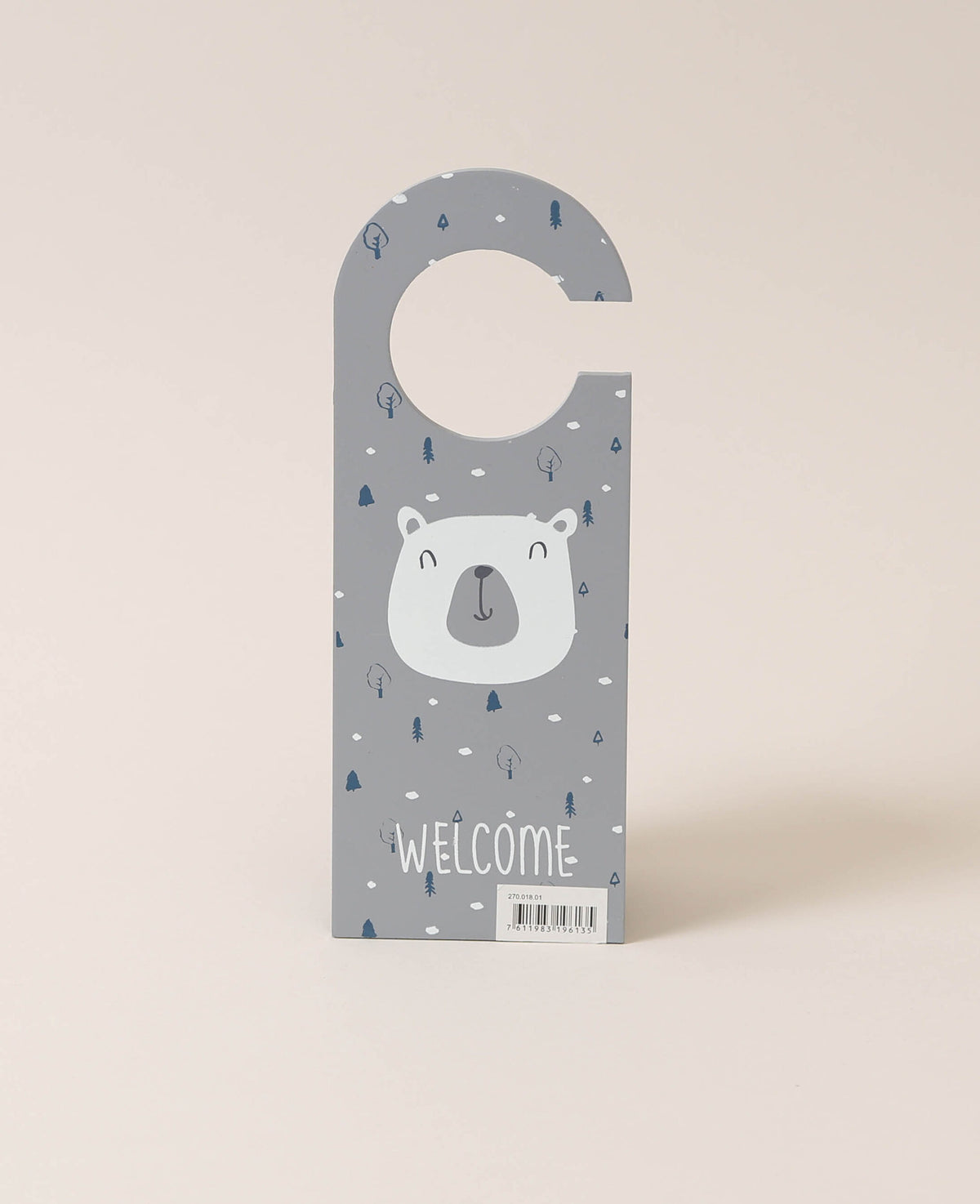 Kinder Türhänger mit Bärenmotiv und "Welcome" Schriftzug, H 24 cm x L 9 cm