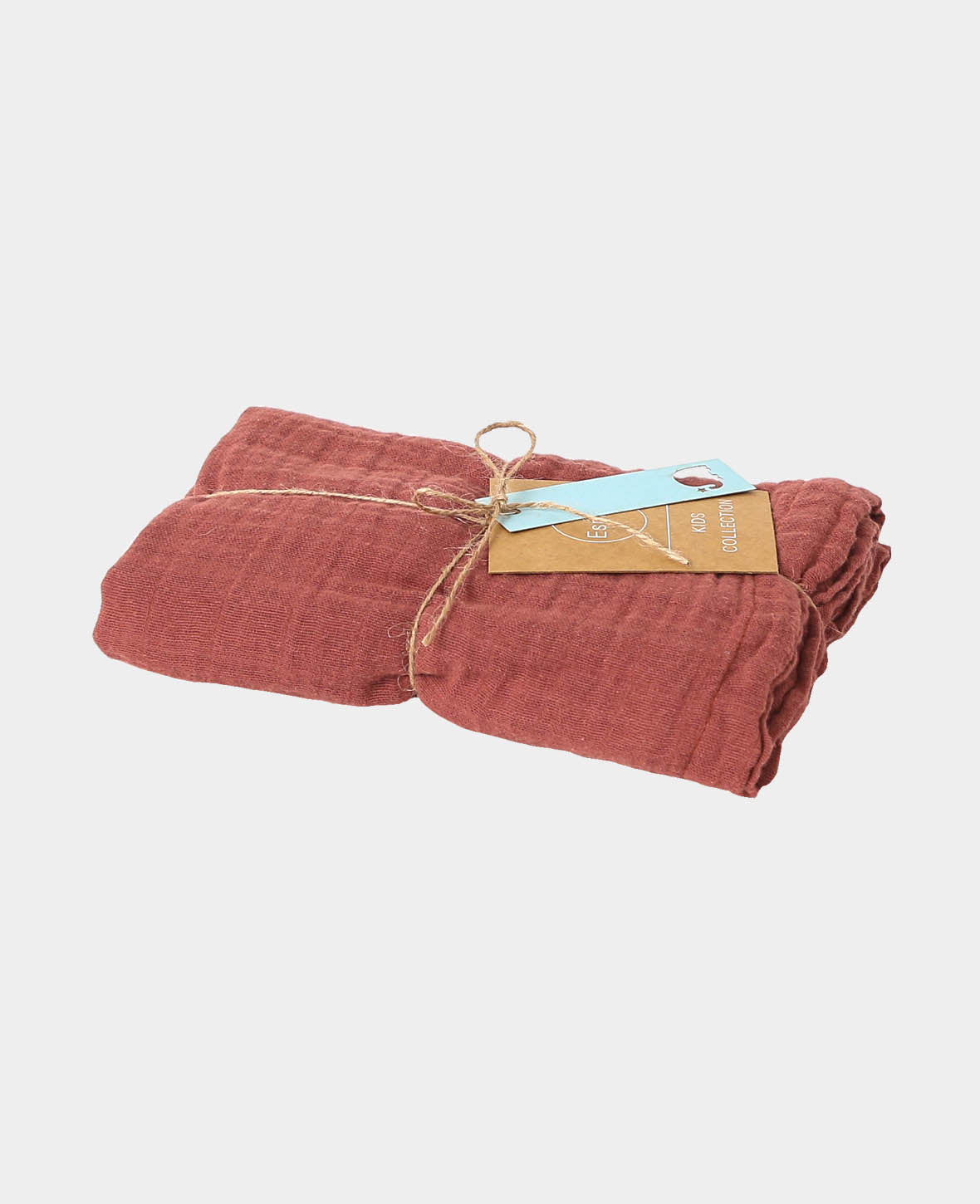 Musselin Tuch / Mulltuch aus 100% Bio Baumwolle als Nuscheli für Babys oder als Mode- und Dekoaccessoire in Rostrot, 75 x 75 cm