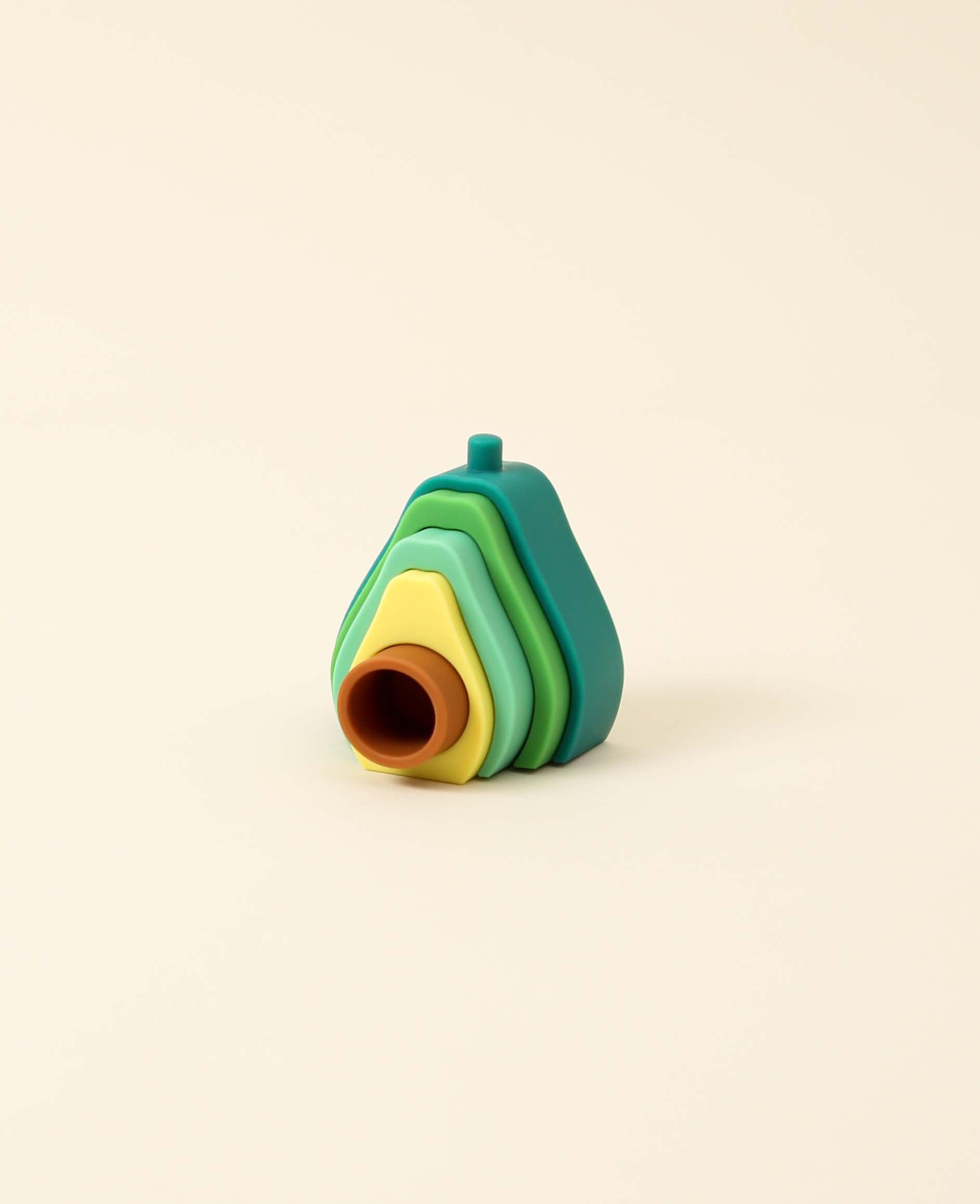Steckspielzeug Avocado, 5-teilig, aus Silikon, ab 6 Monaten, H 10 cm