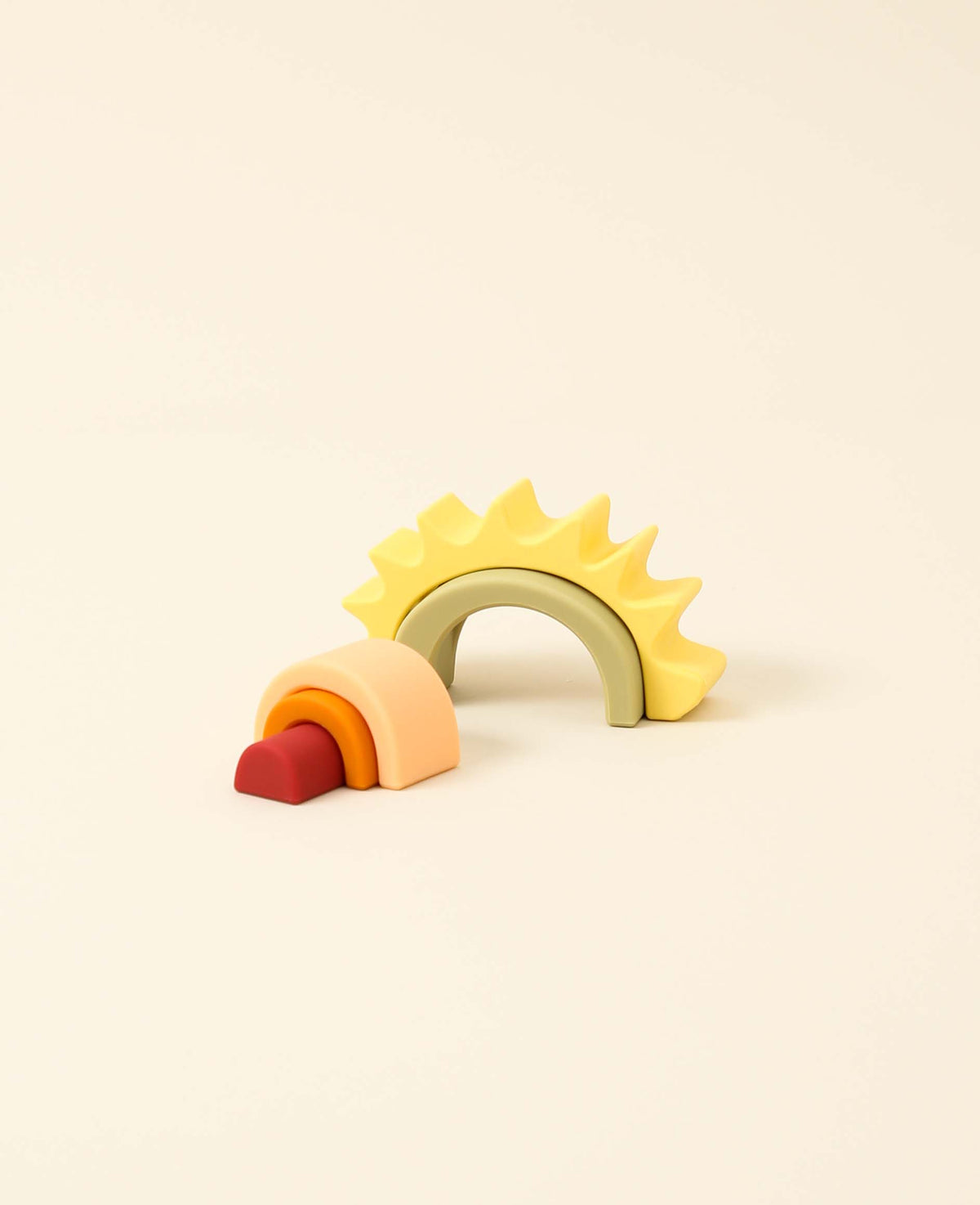 Steckspielzeug Sonne, 5-teilig, aus Silikon, ab 6 Monaten, H 7.5 cm