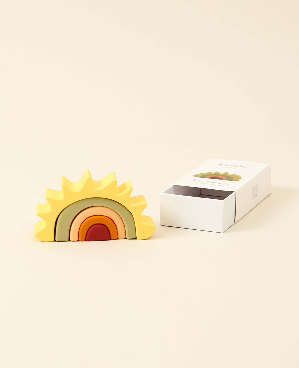 Steckspielzeug Sonne, 5-teilig, aus Silikon, ab 6 Monaten, H 7.5 cm