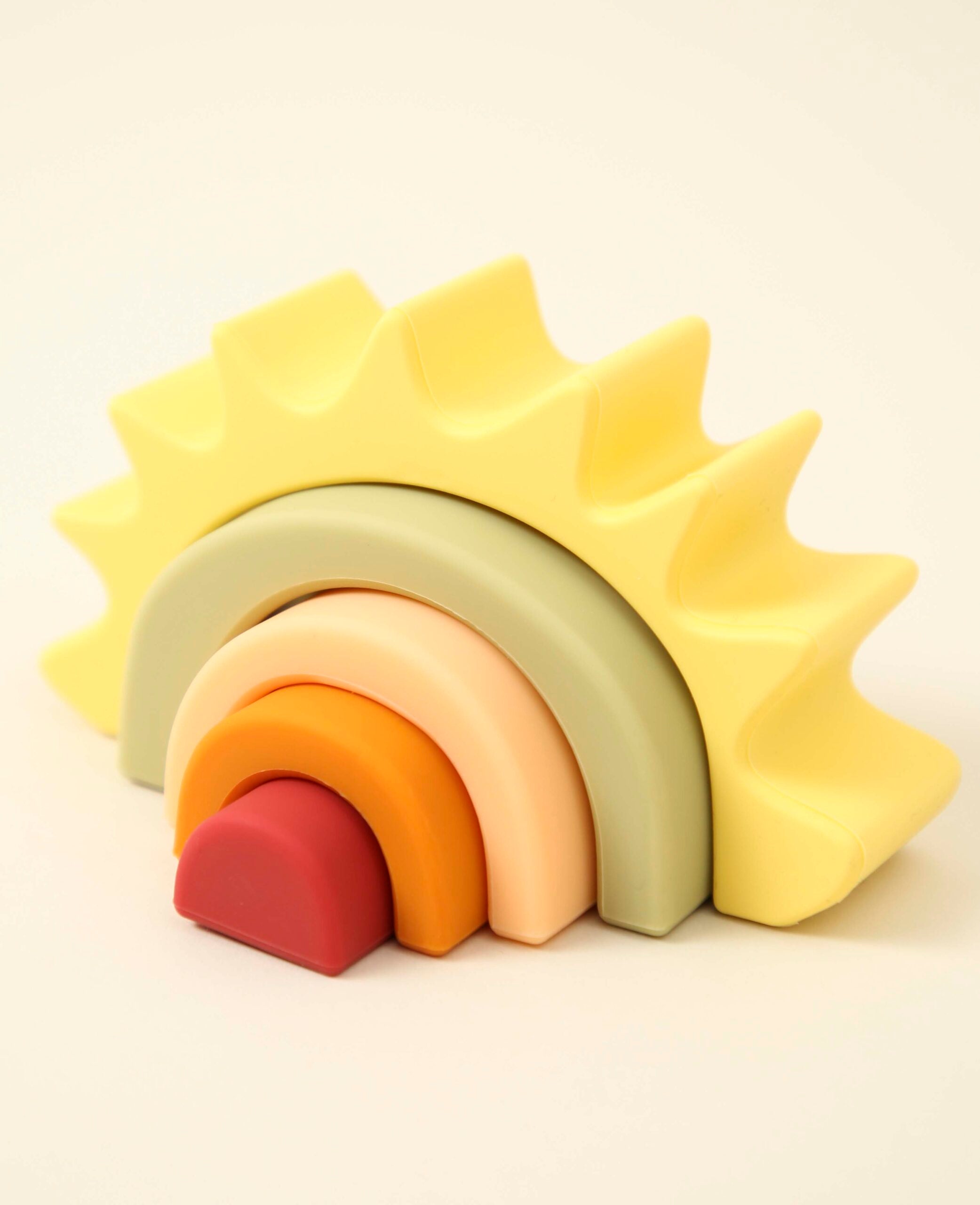 Steckspielzeug Sonne, 5-teilig, aus Silikon, ab 6 Monaten, H 7.5 cm