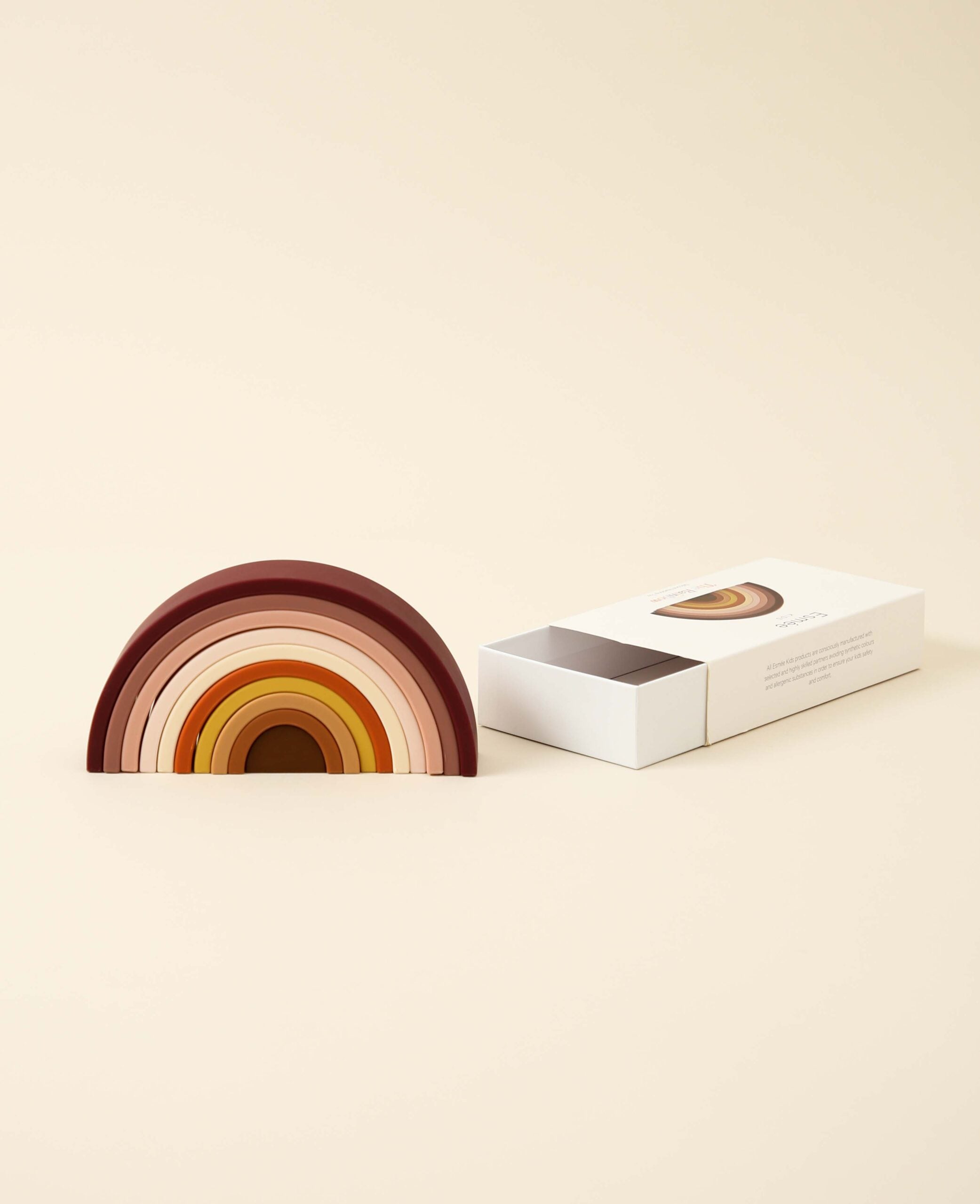 Steckspielzeug Regenbogen, 10-teilig, aus Silikon, ab 6 Monaten, H 7.5 cm