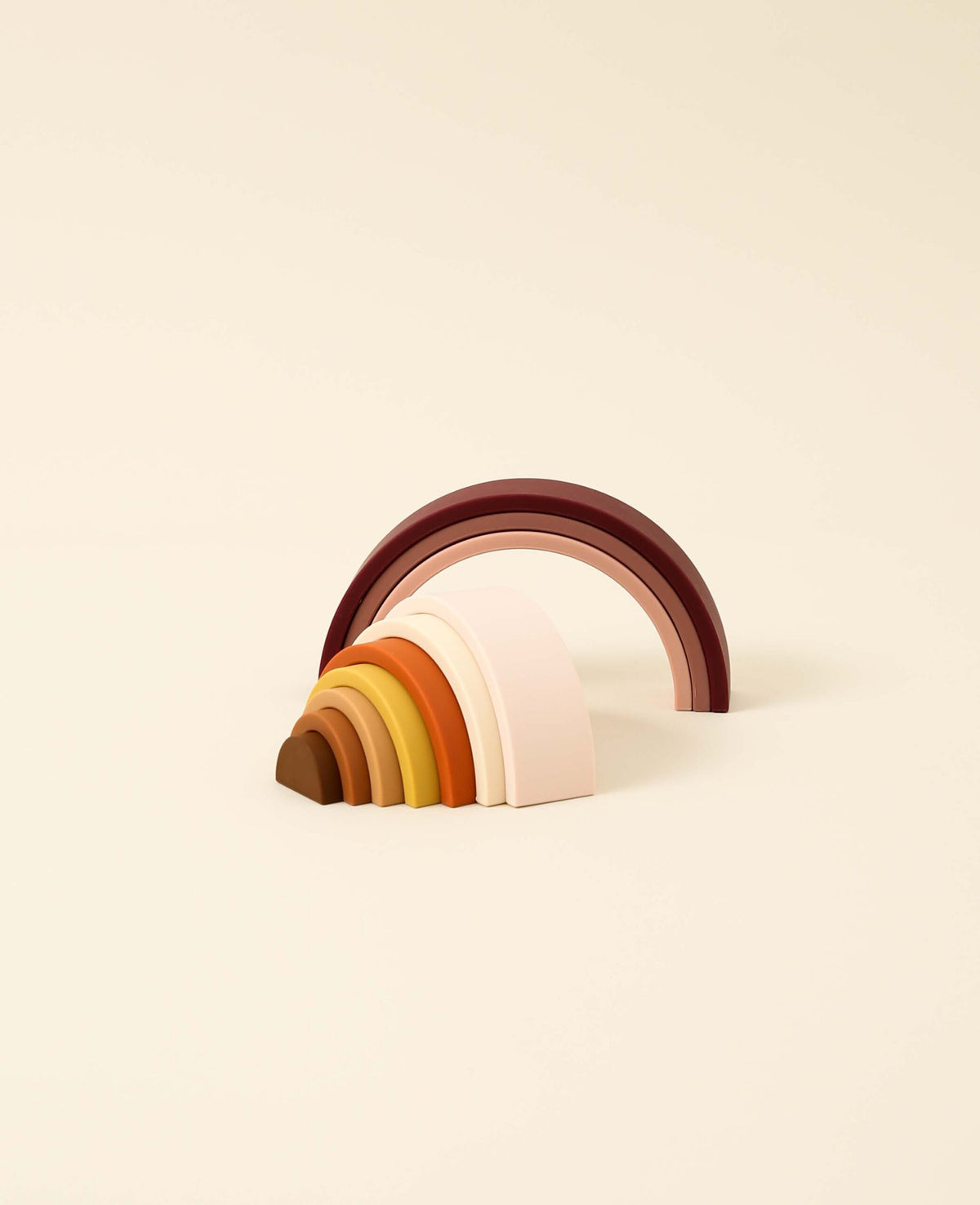 Steckspielzeug Regenbogen, 10-teilig, aus Silikon, ab 6 Monaten, H 7.5 cm