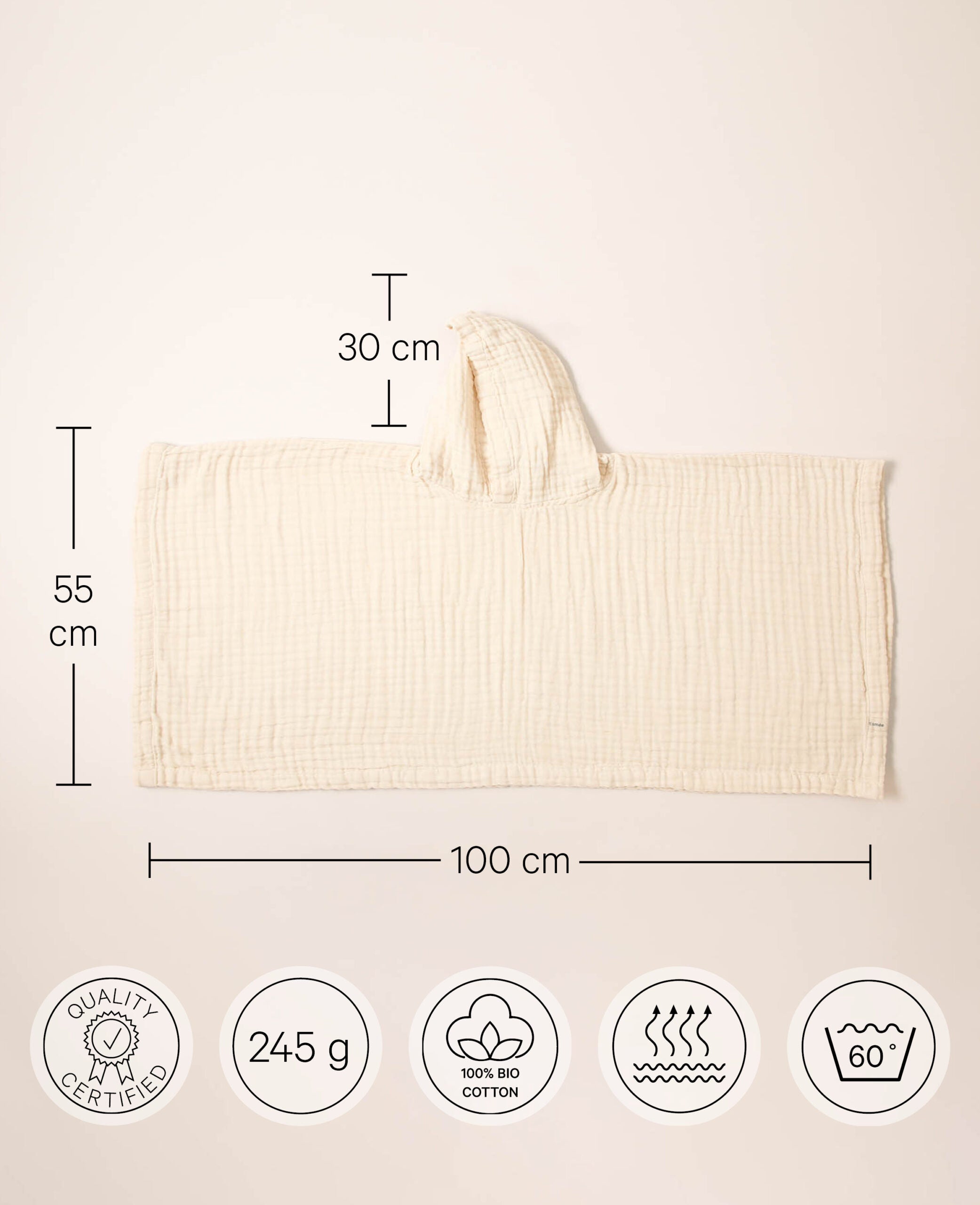 Lilo Kids' Poncho, 1-2, Vanilla