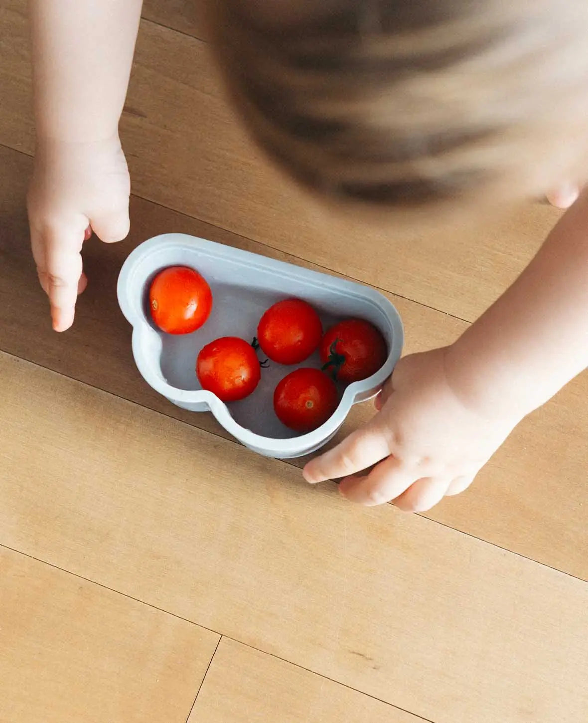 Kinder Lunchbox Set / Snackbox / Aufbewahrungsdosen in Wolken und Bärenform, aus Silikon in Hellblau / Dunkelblau