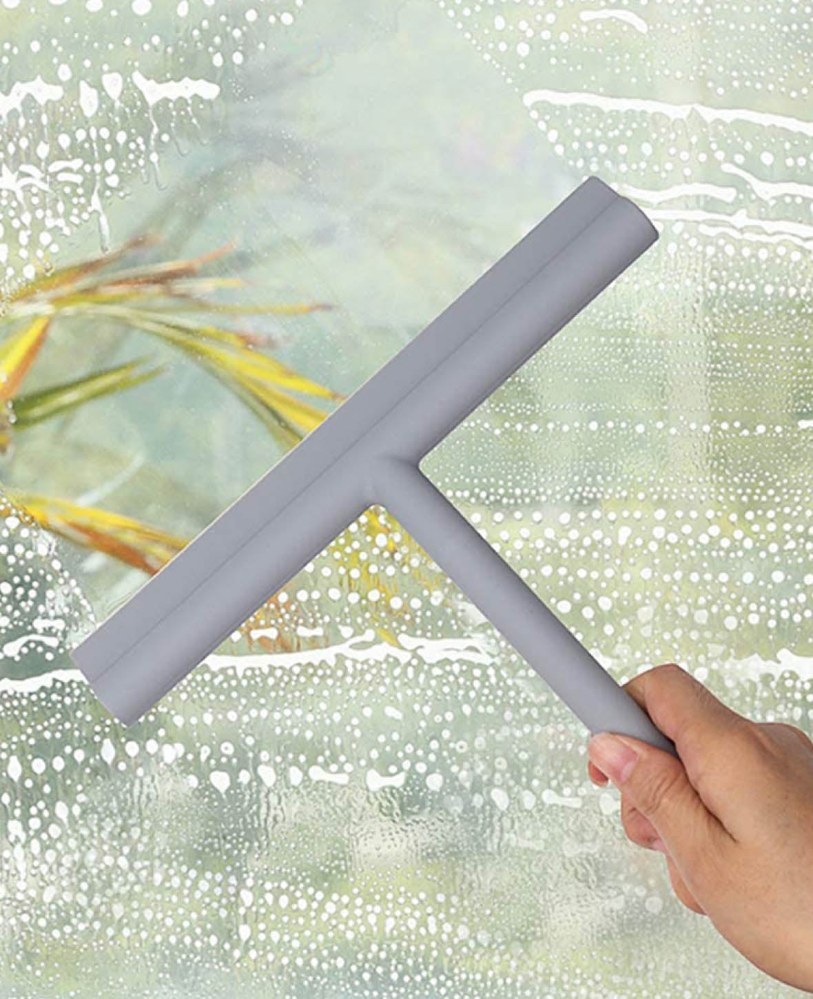 Raclette de douche en silicone, gris