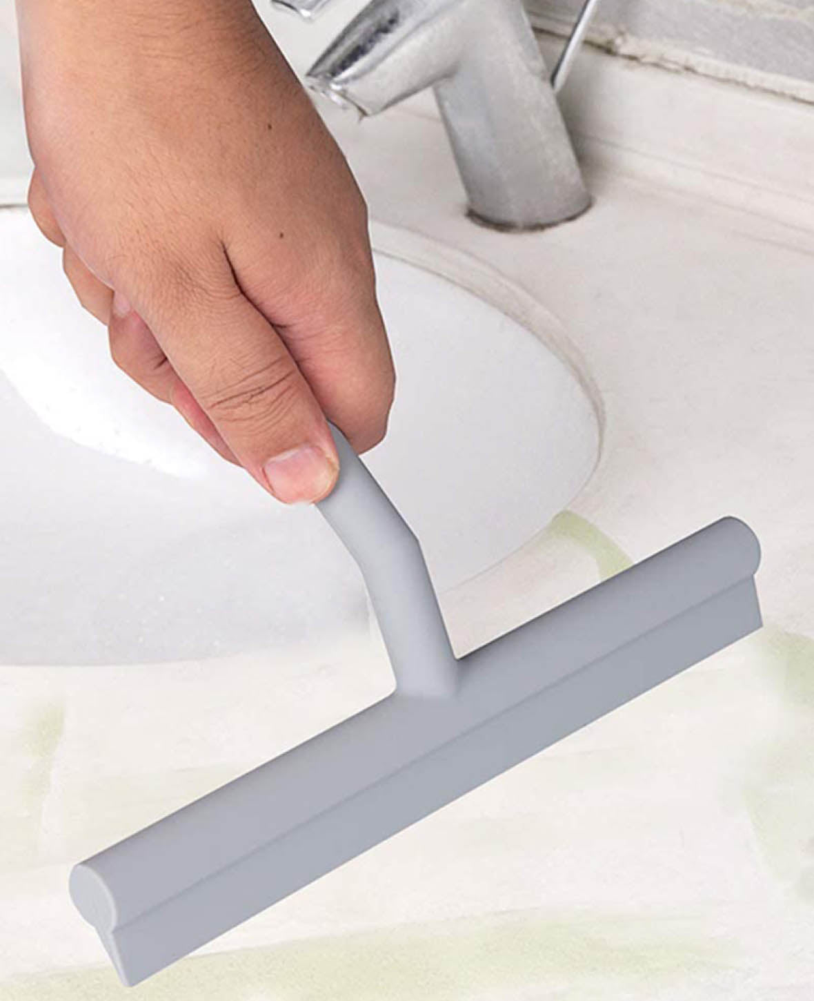 Raclette de douche en silicone, gris