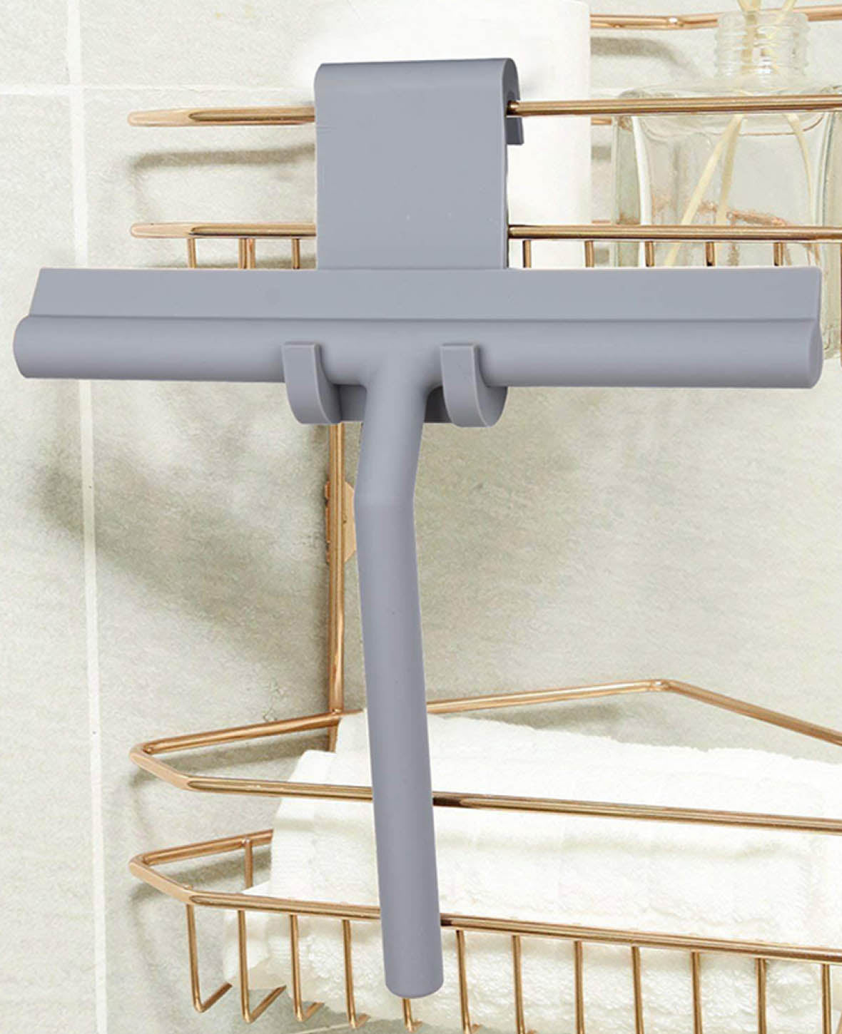 Raclette de douche en silicone, gris