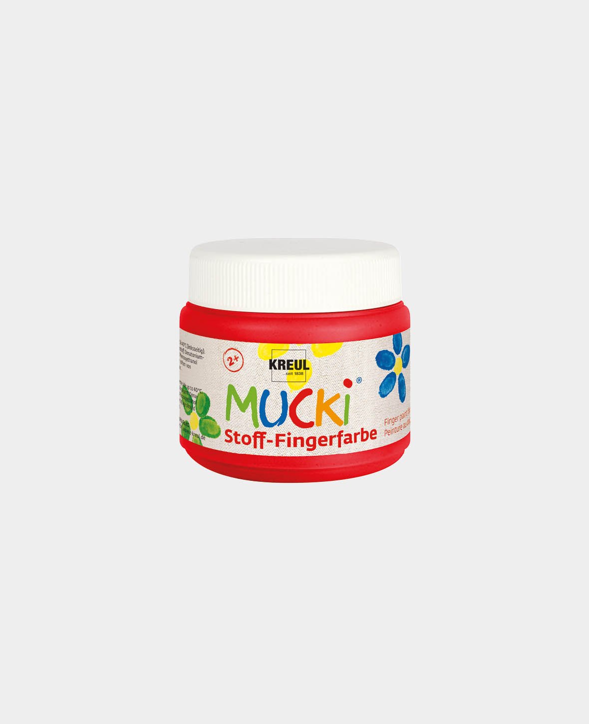 MUCKI Peinture au doigt pour tissu rouge 150 ml
