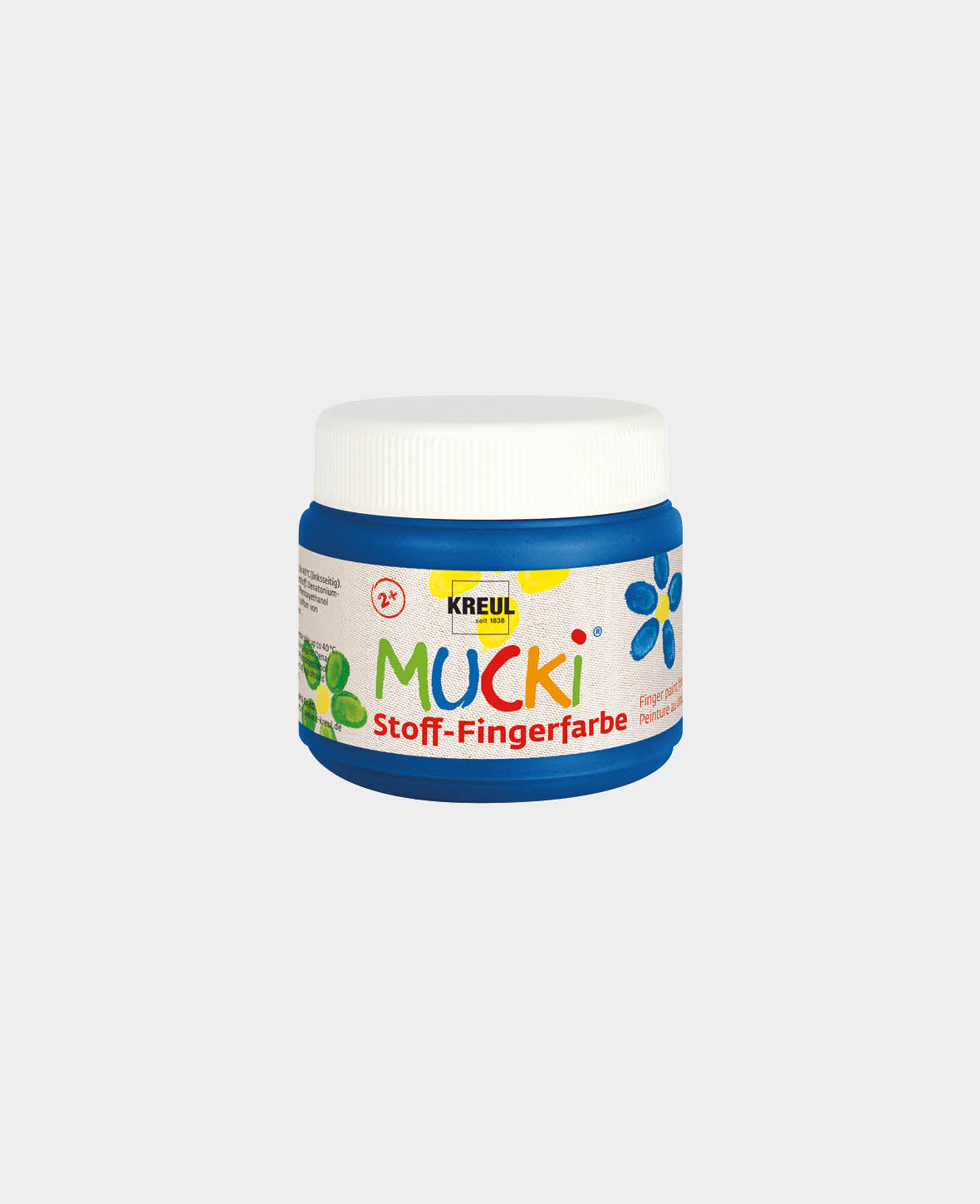 Peinture textile au doigt MUCKI bleue 150 ml