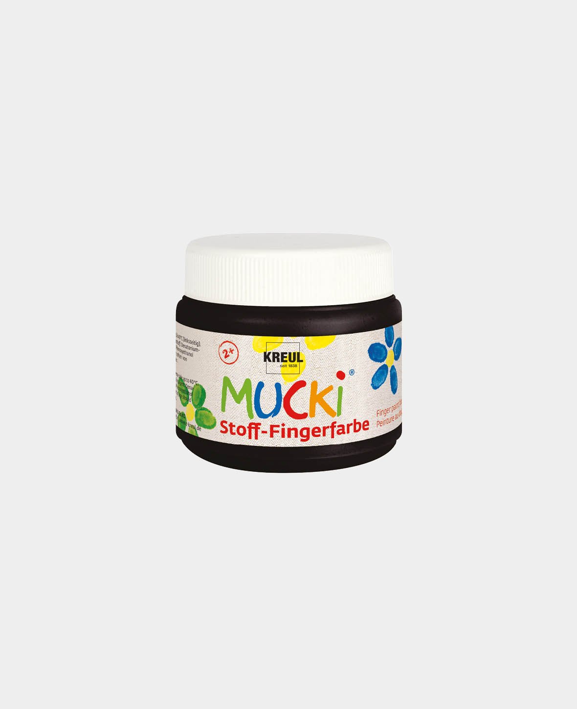 MUCKI Peinture au doigt textile Noire 150 ml