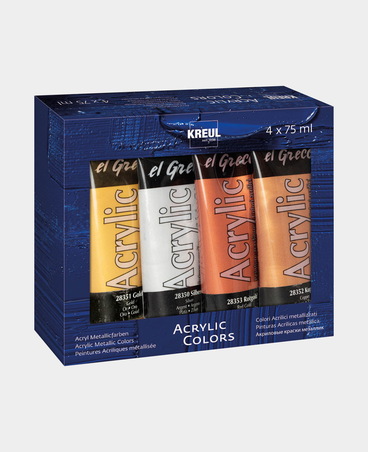 KREUL el Greco Metallic Colors Acrylic Set 4 x 75 ml Tubes