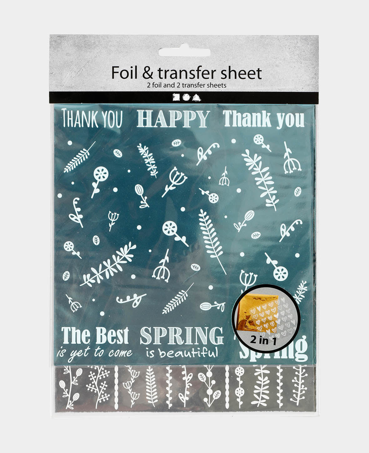 Foil Sticker Transfer, flowers I, 2 sheets