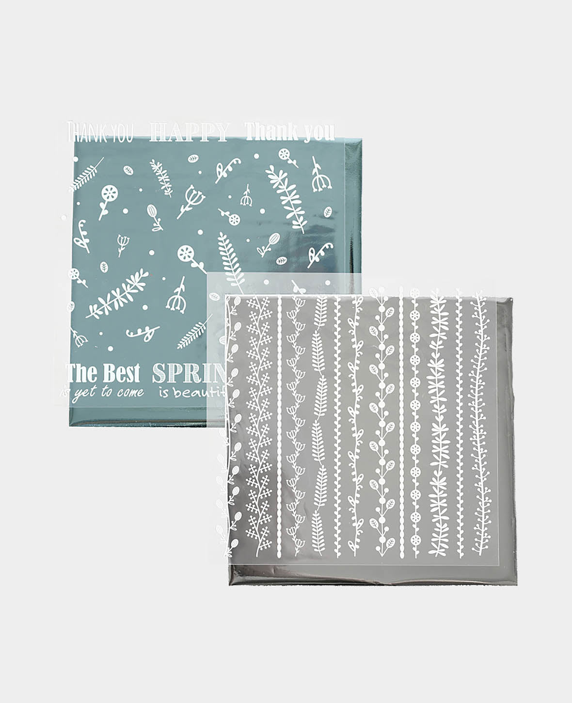 Foil Sticker Transfer, flowers I, 2 sheets