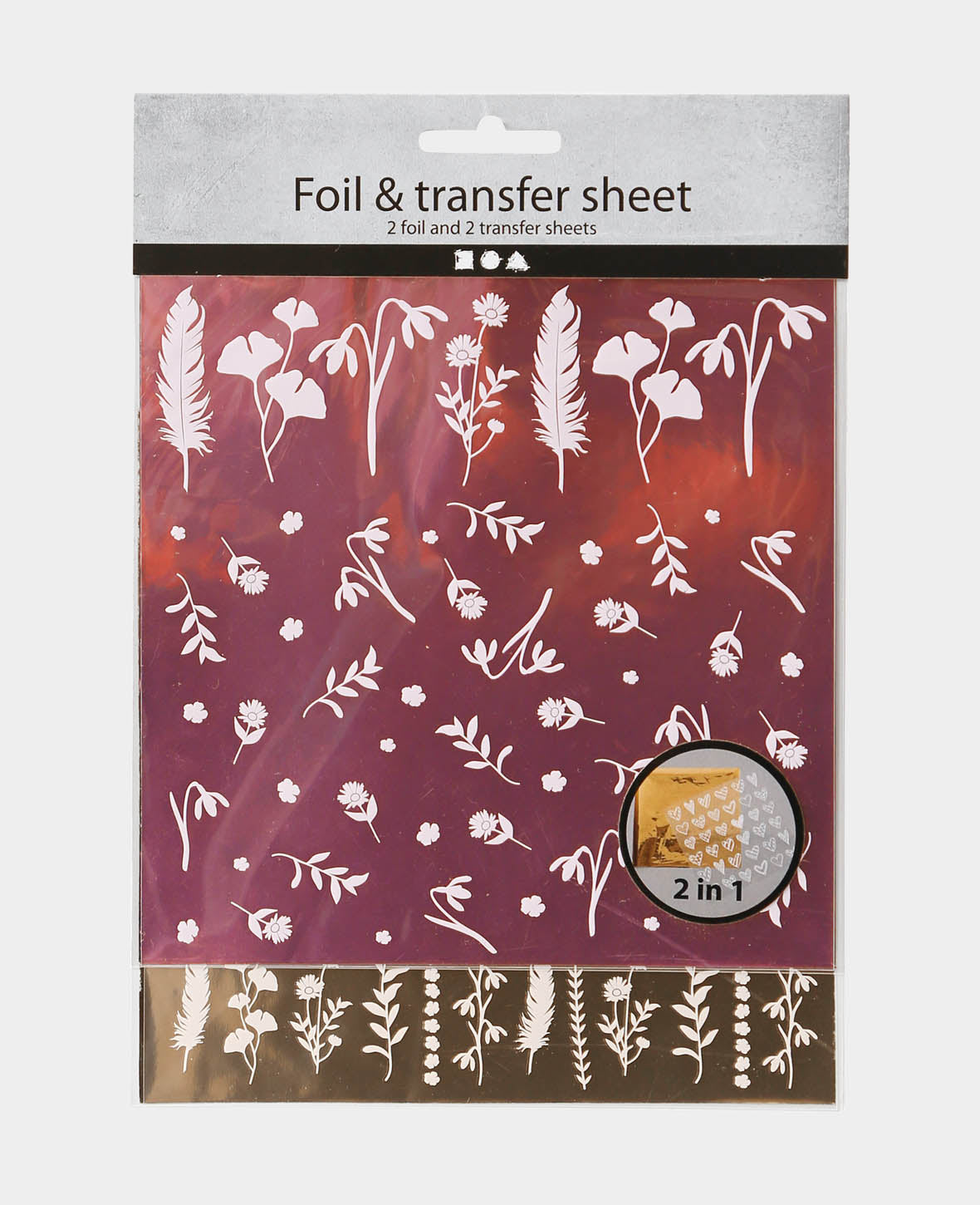 Stickers transfert pour film, fleurs II, 2 feuilles