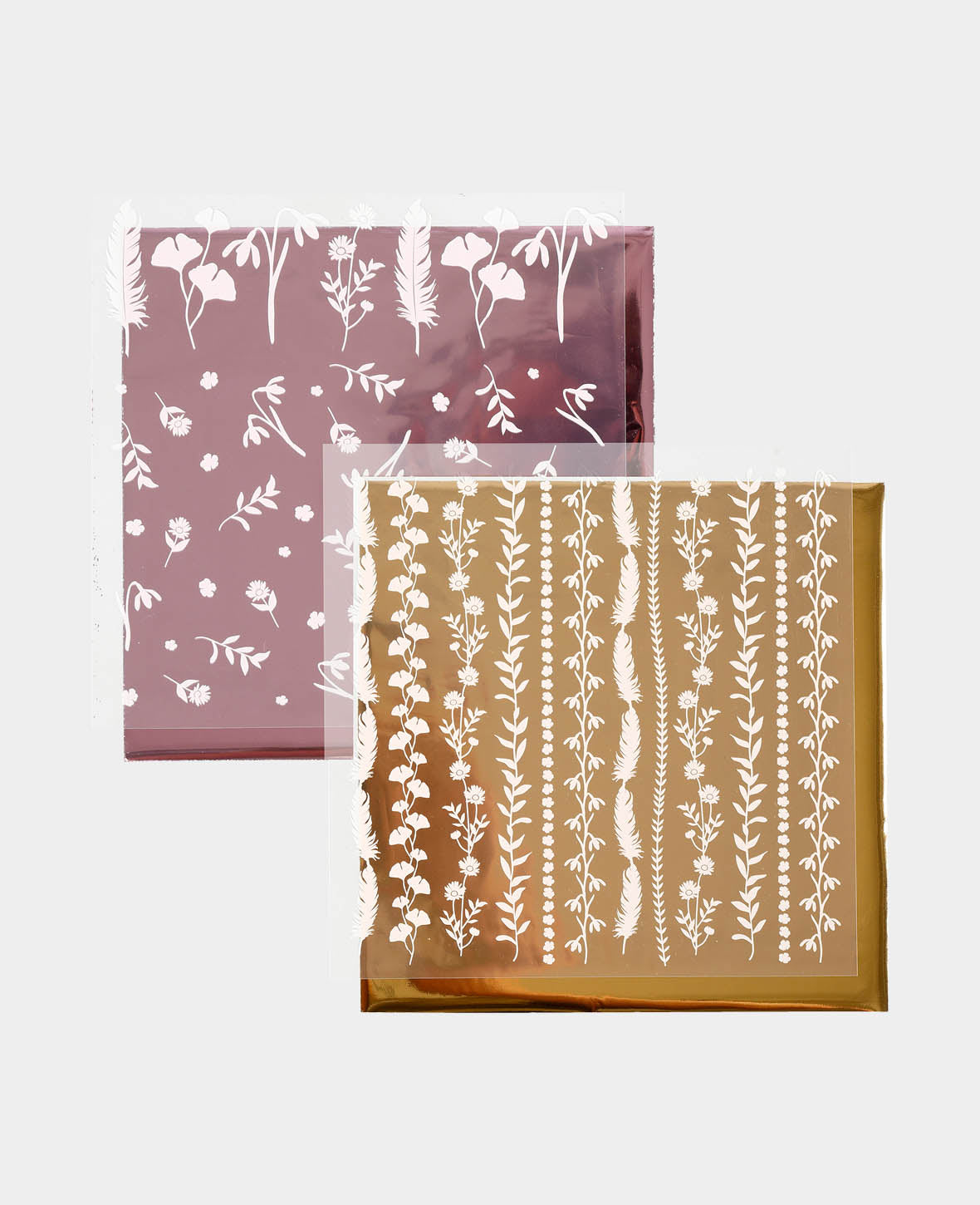 Stickers transfert pour film, fleurs II, 2 feuilles