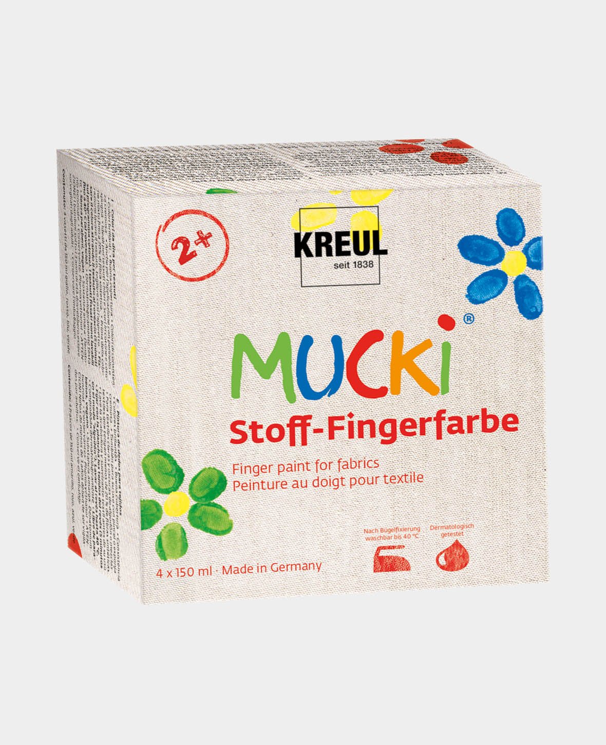 MUCKI Peinture au doigt sur tissu, lot de 4