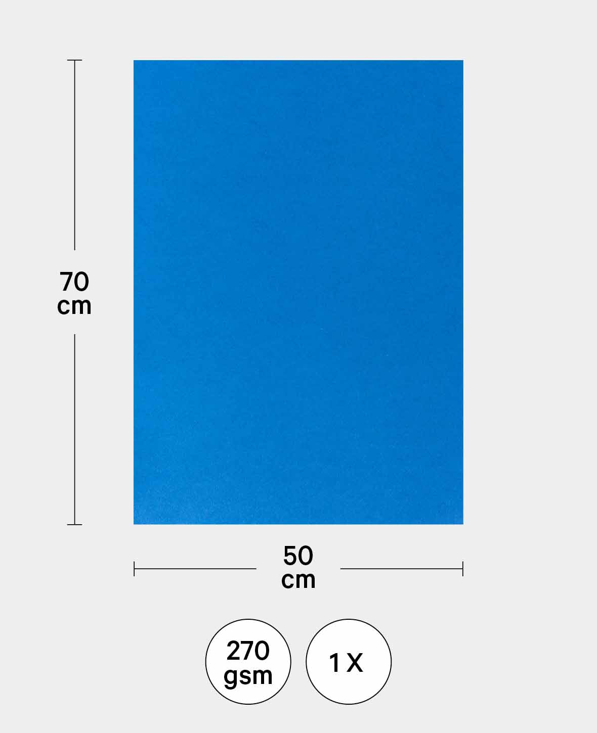 Carton photo, bleu, 50 x 70 cm, 270 g/m², 1 feuille