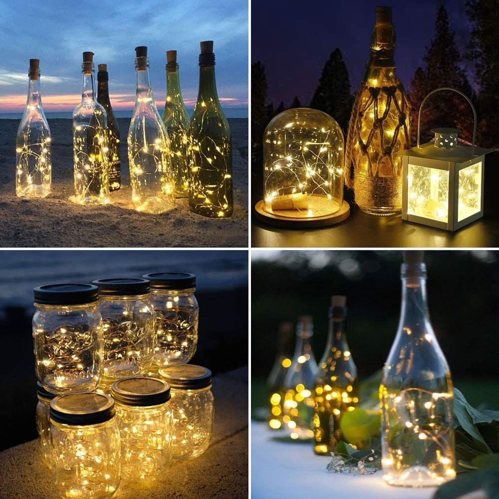 LED Korken mit Lichterkette (inkl. LR44 Batterien) - Warmweiss