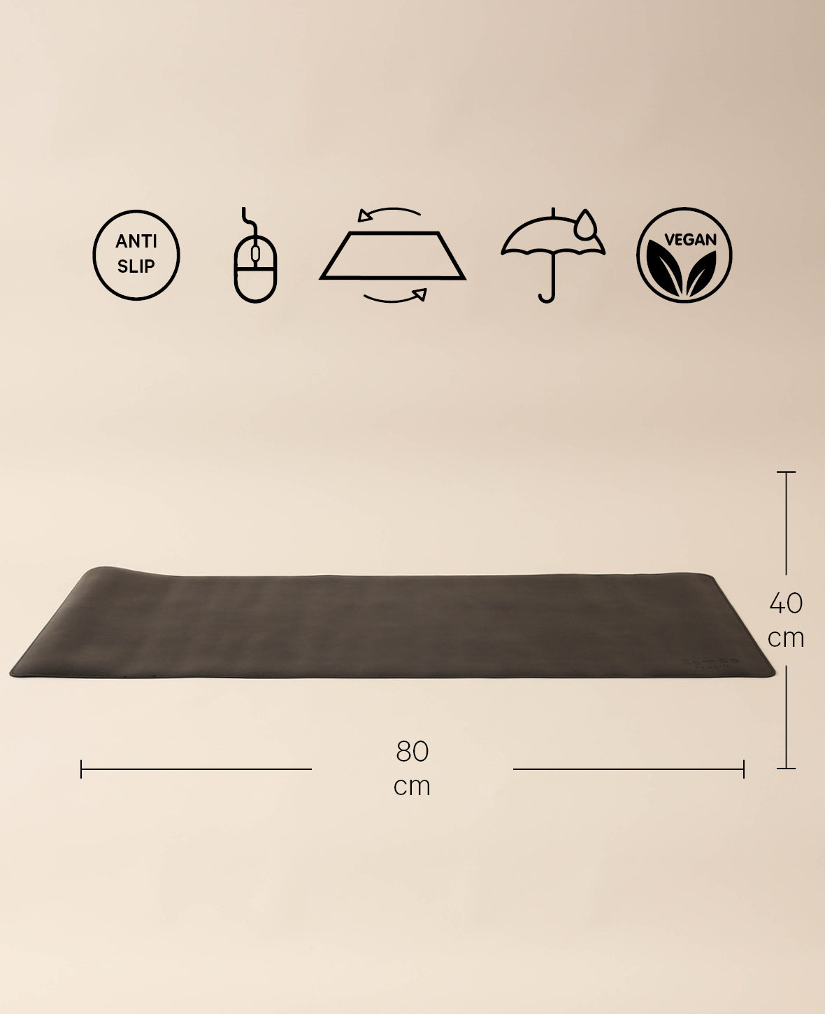 Tapis de bureau, noir