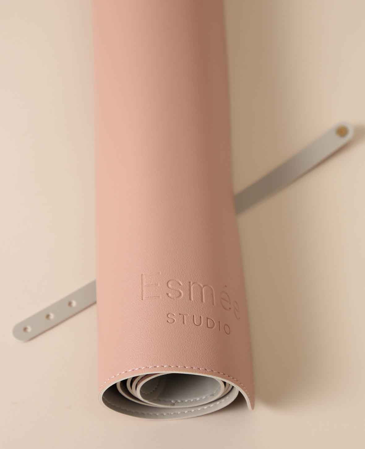Schreibtischmatte aus veganem Leder in Rosa, mit rutschfester Unterseite, 80 x 40 cm