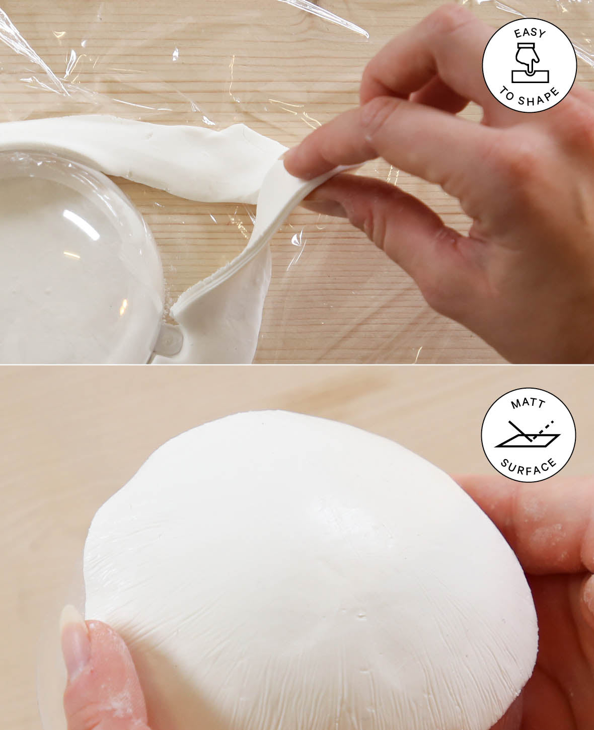 Pâte à modeler porcelaine, pâte à modeler, blanche, 12.8 x 12.8 x 6 cm, 500 g