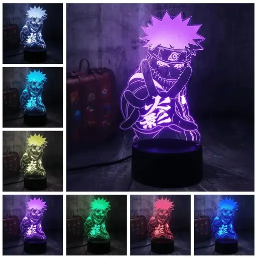 Lampe 3D Anime LED en acrylique Veilleuse USB Lampe décorative avec interrupteur tactile