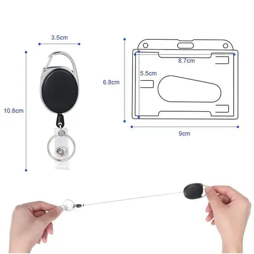 (3er Set) Anti-Lost Key-Bak Schlüsselanhänger mit Gürtelclip / Kartenh