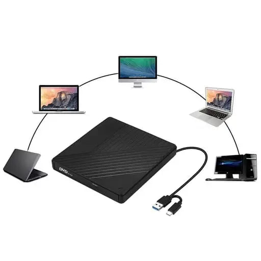 3in1 Slim Super Drive USB C / USB 3.0 CD DVD-RW External Drive Burner