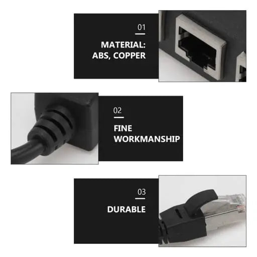 4-fach Ethernet LAN RJ45 Netzwerk Adapter Splitter Cat7 / Cat6 / Cat5