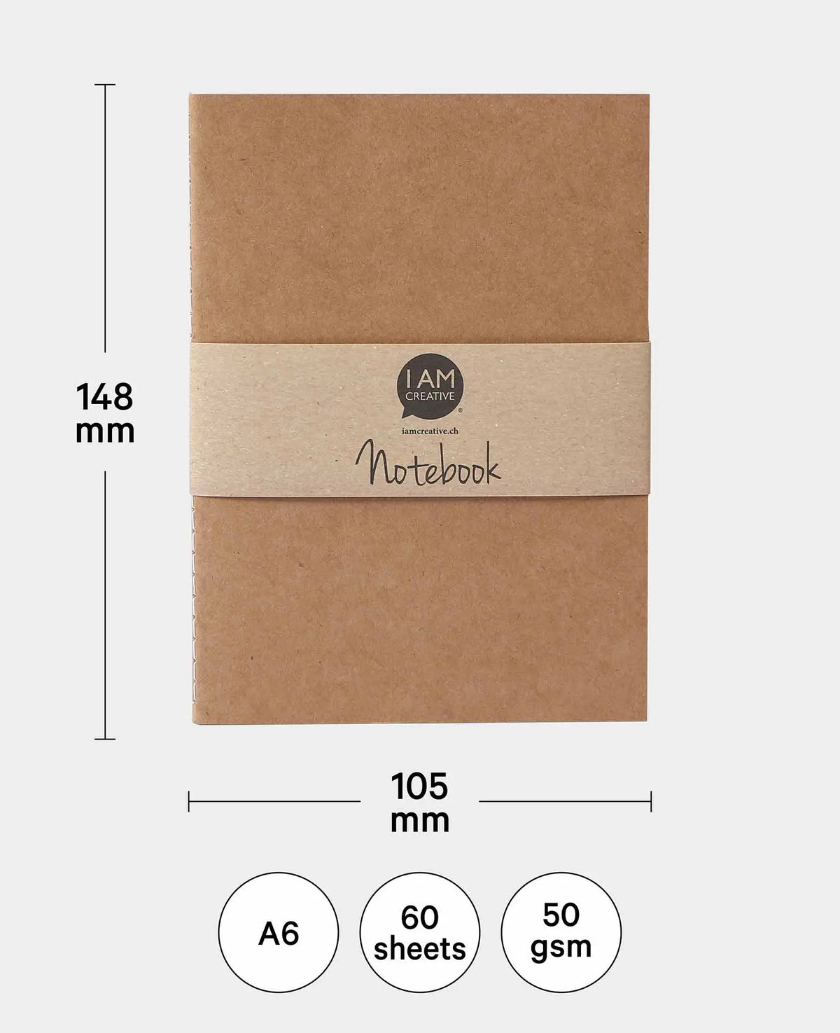 Notebook A6, Natur, 60 Blatt