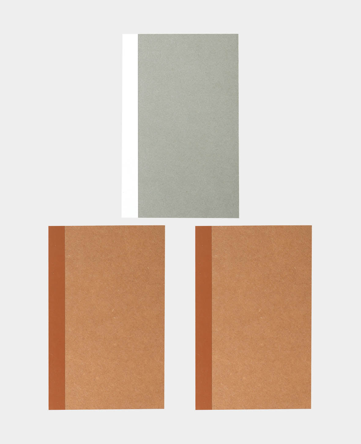 Notebooks A6, 3-er Set mit karierten Blättern, Braun & Grau, je 60 Blatt